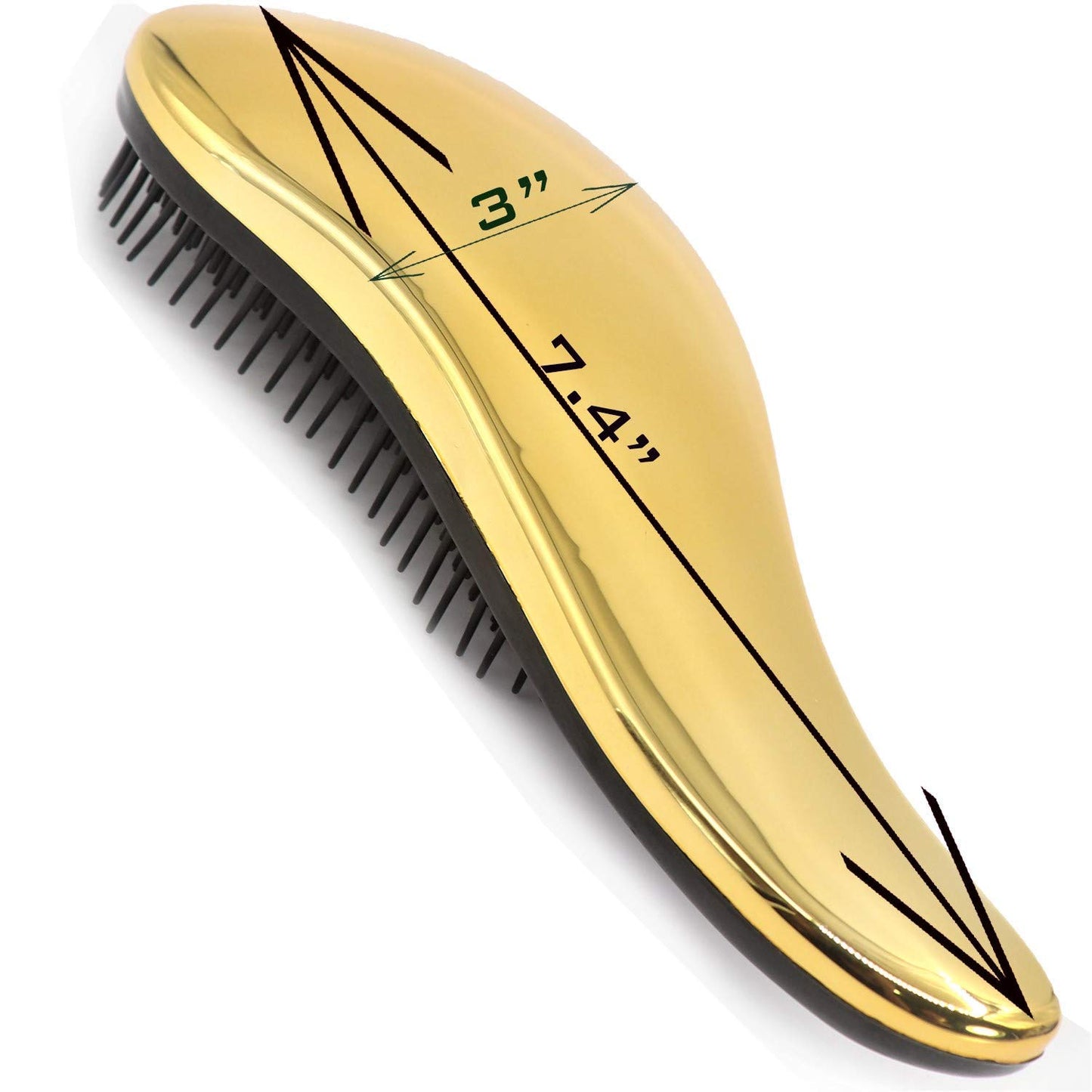 79STYLE 3pcs Knot Free Detangling Brushes for Kids' Curly Hair - No Tangles for Girls and Toddlers (Size 7.4 Inch - Gold)