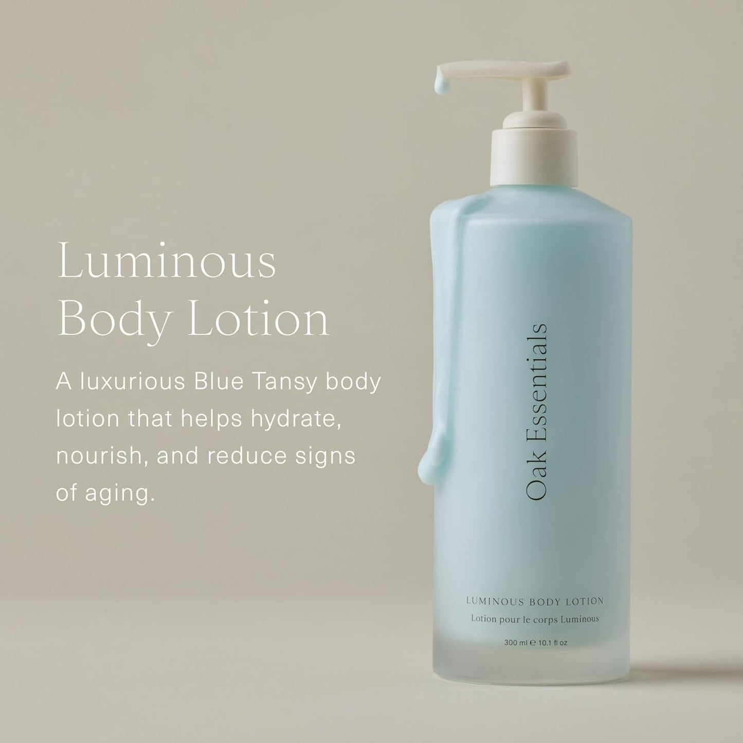 Oak Essentials Luminous Body Lotion | Hydrating Blue Tansy Body Lotion with Rose Oil, Turmeric, Shea Butter and Coconut Oil, 10.1 Fl Oz