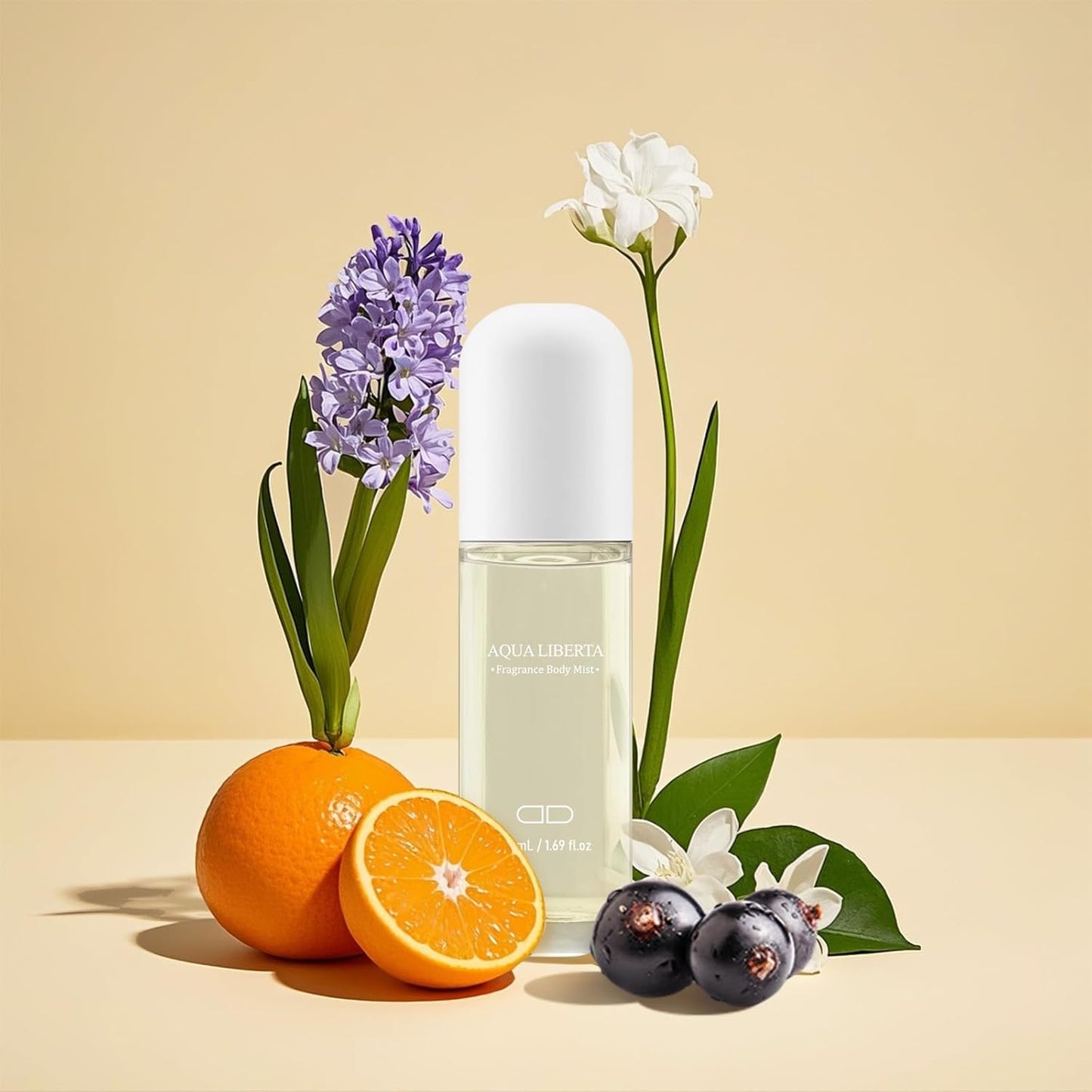 Body Mist Spray – Citrus & Floral Fragrance for Women – Daily Shower Mist & Refreshing Scent – 50ml Travel Size (AQUA LIBERTA)