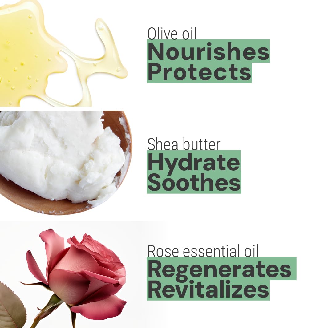 Panier des Sens - Small Hand Cream for Dry Cracked Hands - Rose Mini Hand Lotion for Dry Skin - With Shea Butter and Olive Oil - Hand Care 97% Natural Ingredients - Travel Size 1 floz