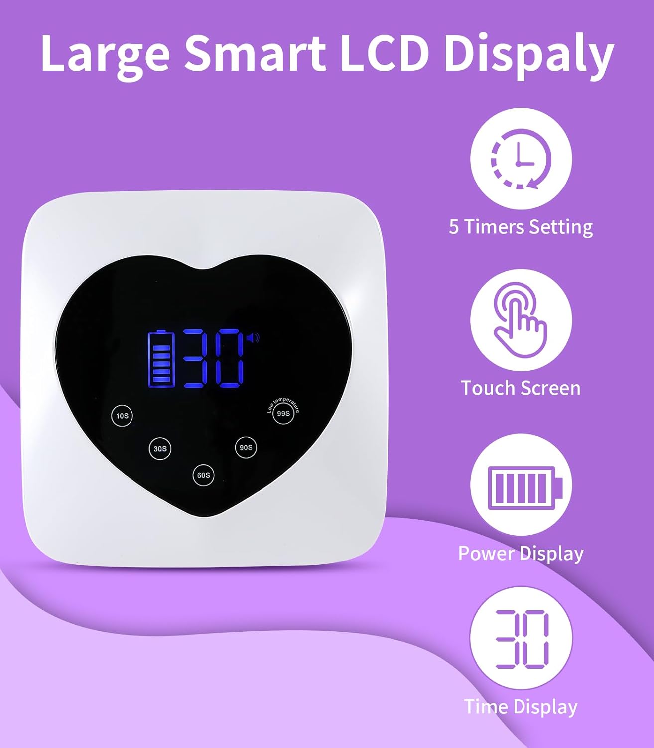 UV Nail Lamp, HUGMAPLE 72W UV Light for Gel Nails with 5 Timer Setting, Touch Control & Auto Sensor, Cordless Rechargeable Fast Dryer, Professional Led Curing Lamp for Salon & Home