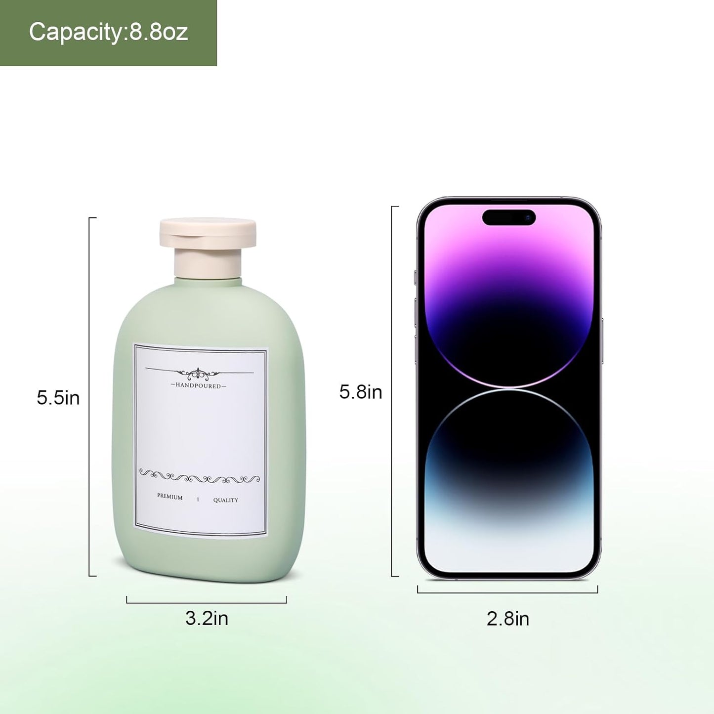 8.8 oz Plastic Travel Shampoo Bottles, Empty Plastic Squeeze Bottles with Flip Cap for Toiletries, Leakage-proof Travel Shampoo and Conditioner Bottles