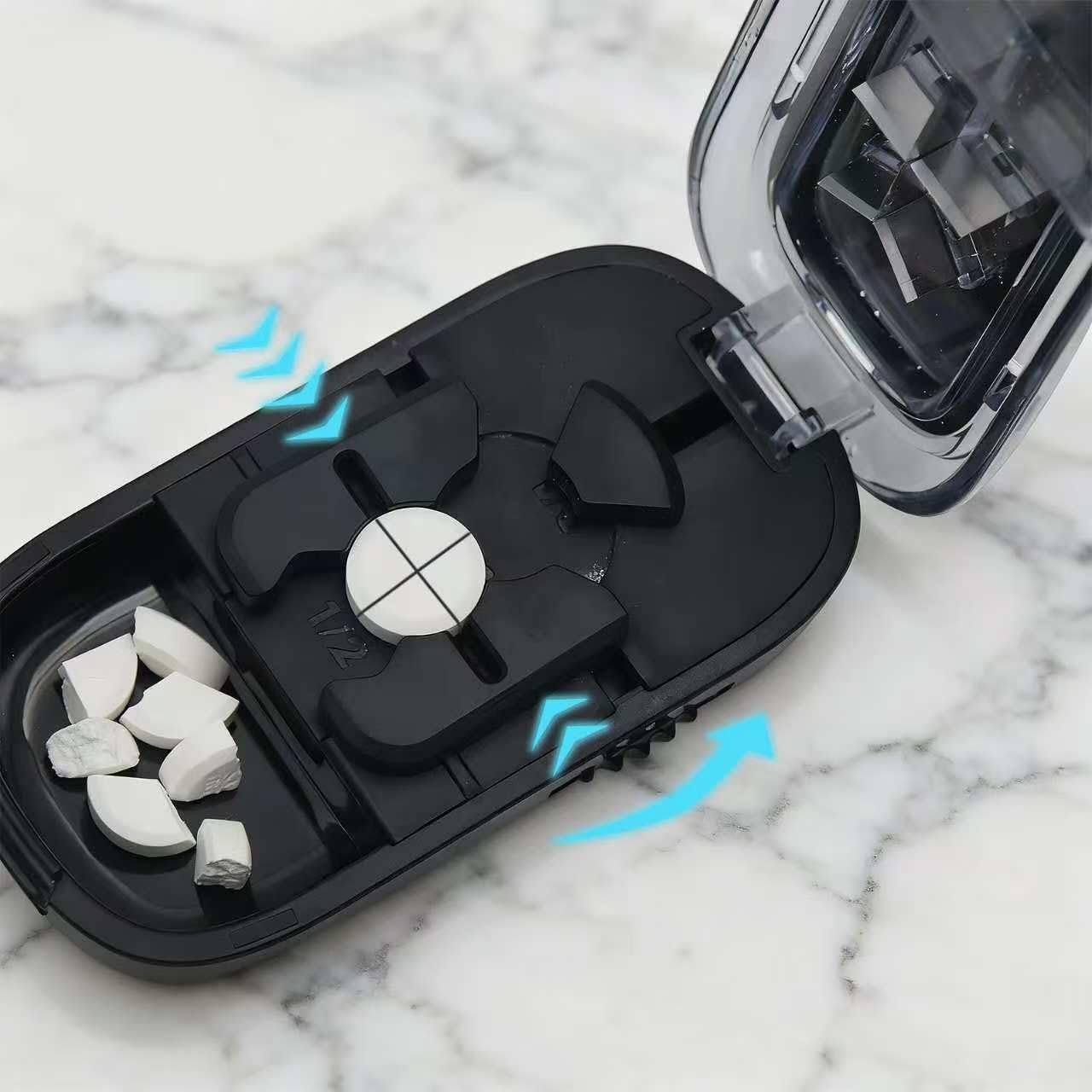 Pill Cutter Splitter for Small and Ttiny Pills,Pill Cutter,1/2, 1/3, 1/4 Precision Cutting for Medication Aids,Easy to use for Cutting Household medications