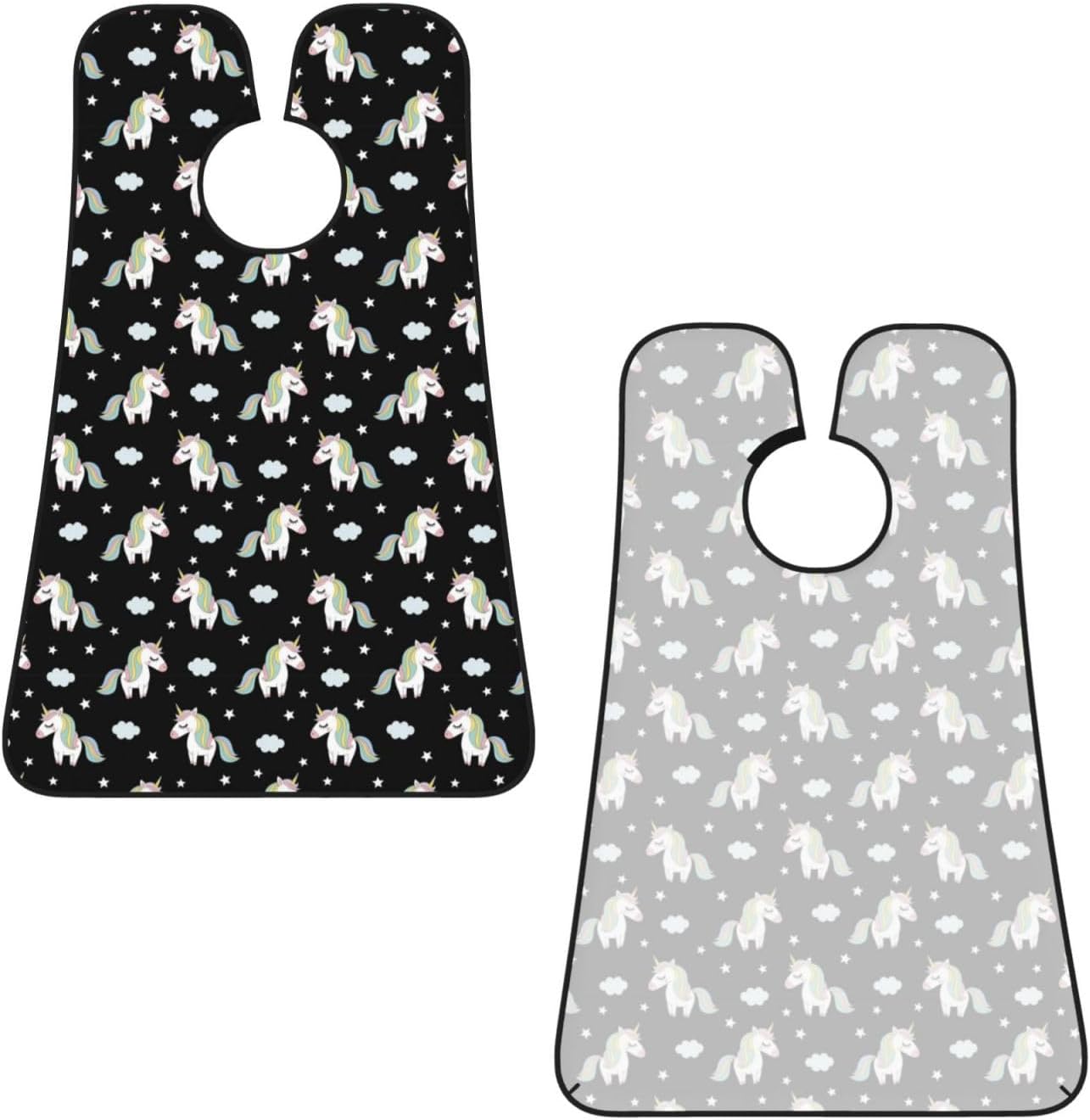 Men's Shaving Accessory Rainbow Unicorn Star Black, Waterproof Beard Apron with Hair Catcher & Suction Cups