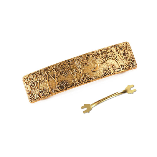Amaxer Viking Gold Silver Barrettes for Women Girls Celtic Hair Clips for Thick Thin Hair Vintage French Hair Clips Hair Styling Accessories (Gold-Forest)