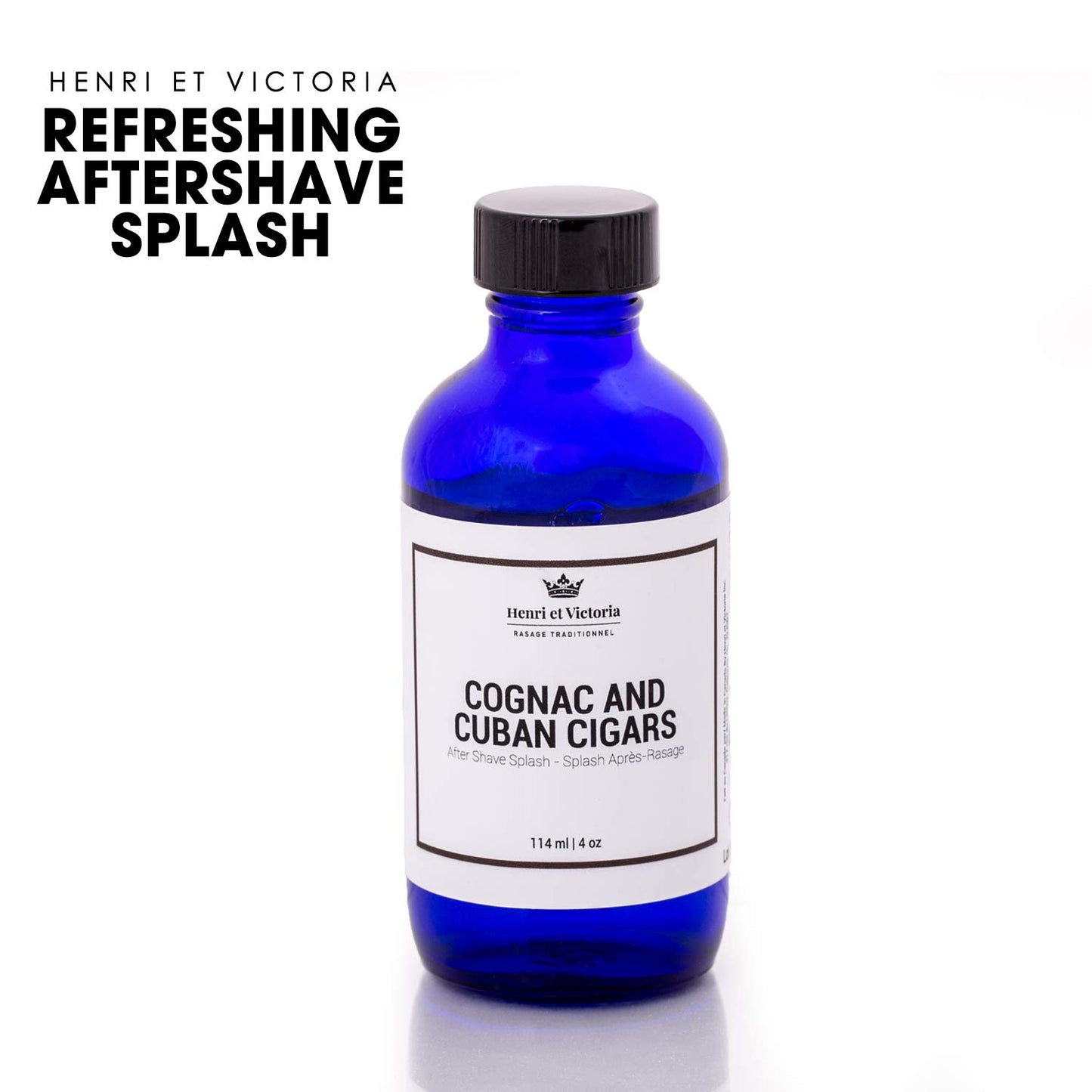 Aftershave Splash For Men l Canadian Made by A Skilled Artisan l Moisturize and Soothe the Skin 114 ml (4 oz) (Cognac and Cuban Cigars Fragrance)