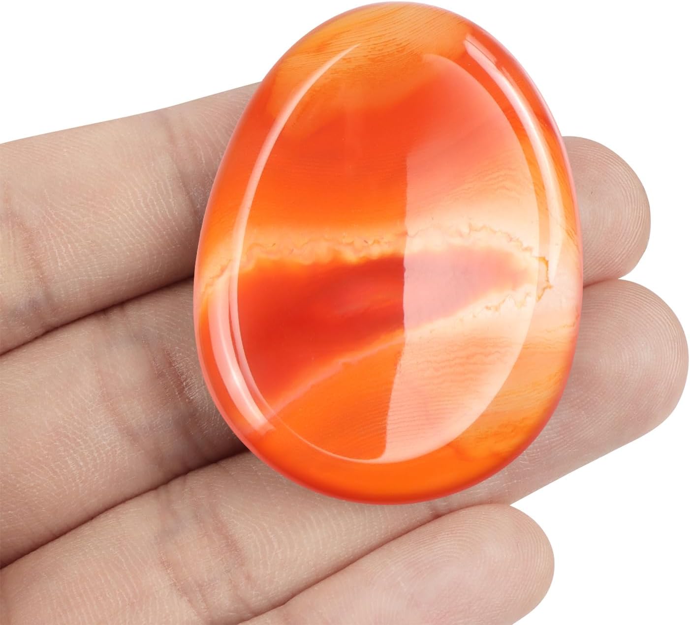Artistone Red Carnelian Agate Crystal Chakra Thumb Worry Stone Teardrop Reiki Healing Stone Pocket Palm Stones for Anxiety Stress Relief Meditation