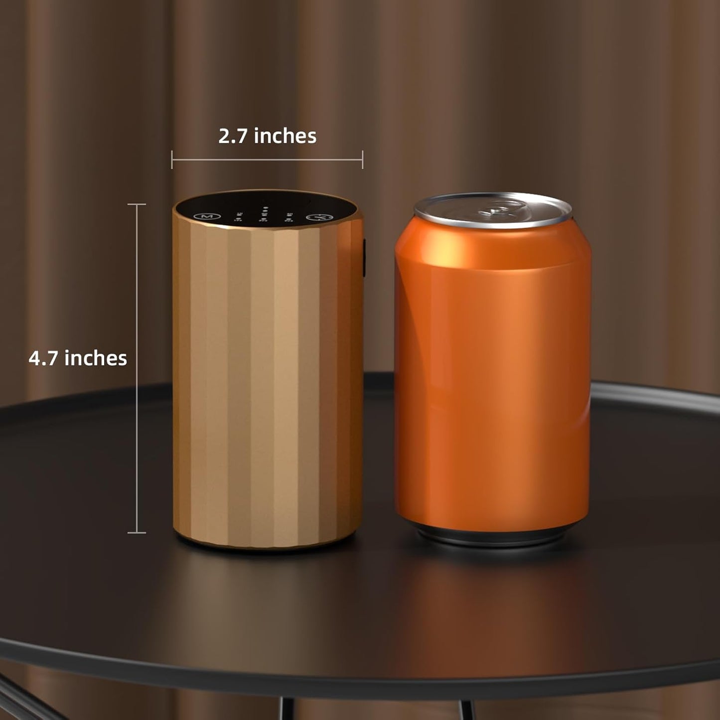 Waterless Essential Oil Diffuser Aromatherapy Scent Diffusers for Home Large Room, Bedroom, Car, Office, Desk, Battery Operated Mini Portable Air Freshener (Golden)