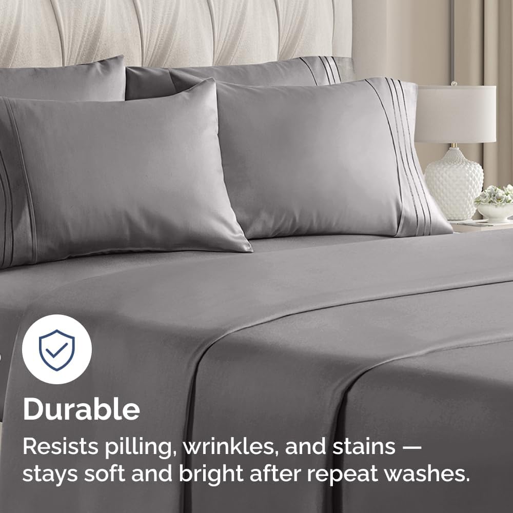 Standard Pillow Cases Set of 10 - Ultra Soft Hotel Quality Pillowcase Covers - Comfy, Cozy & Wrinkle Free - Shrink, Stain & Fade Resistant - Machine Washable Pillow Protectors - 10 Pcs Set - Dark Grey