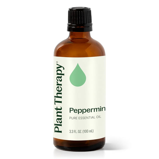 Plant Therapy Peppermint Essential Oil 100 mL (3.3 oz) 100% Pure, Undiluted, Natural Aromatherapy for Diffuser & Topical Use, Digestion, Respiratory, & Massage, Peppermint Oil for Skin & Hair