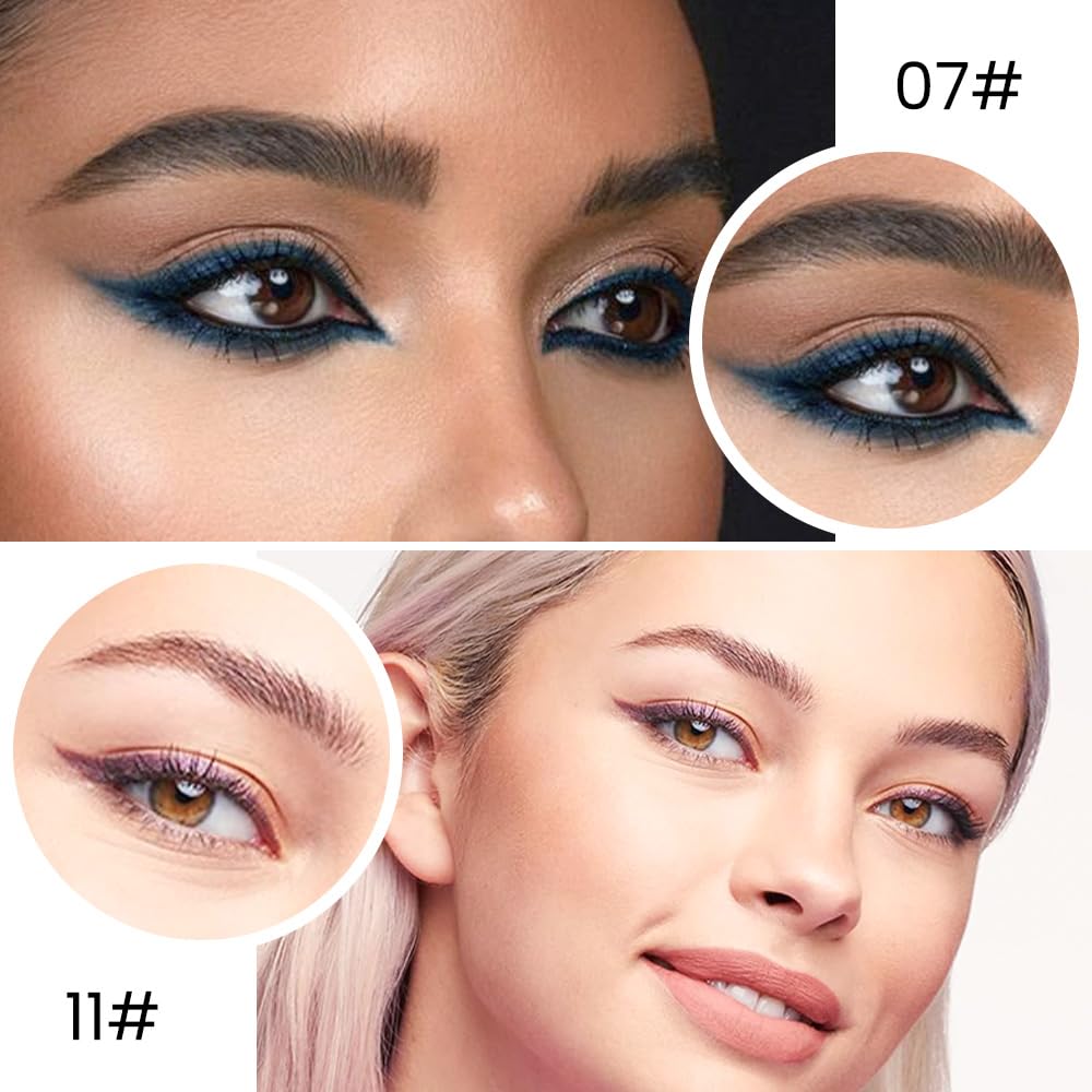 evpct 2Pcs Dark Blue Purple Gel Eyeliner Pencils Eye Black Face Paint Stick Lipstick Halloween Makeup Set Waterproof Smudge Proof Eyeliner Pen Crayon Smokey Eye delineador de ojos contra el agua