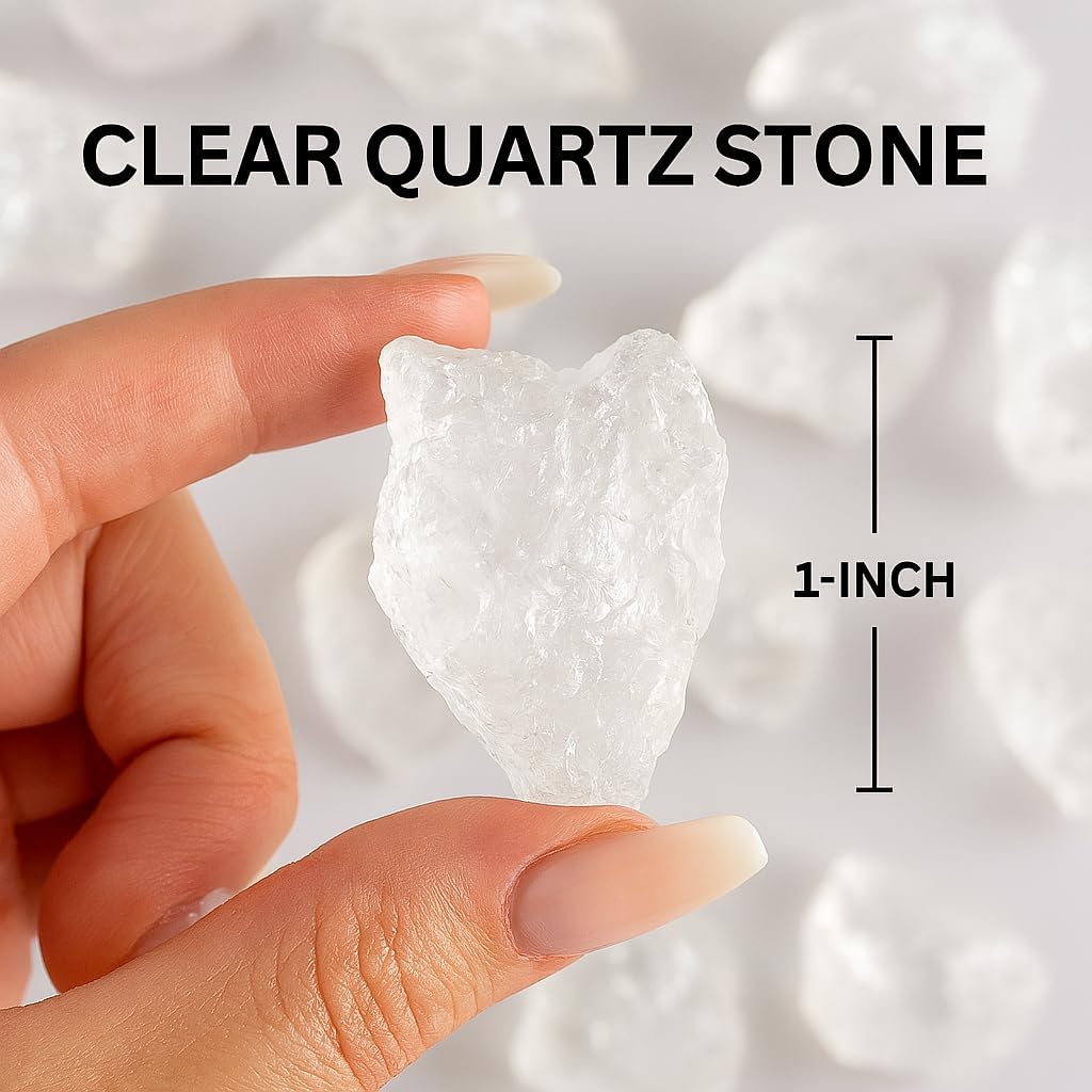 Large 1.25-2.0” Natural Crystal Quartz Healing Stones – Raw Gemstone for Love, Meditation, Chakra Balancing, Reiki, Crystal Grid, Energy Work, Tumbling, Wire Wrapping & Spiritual Home Décor