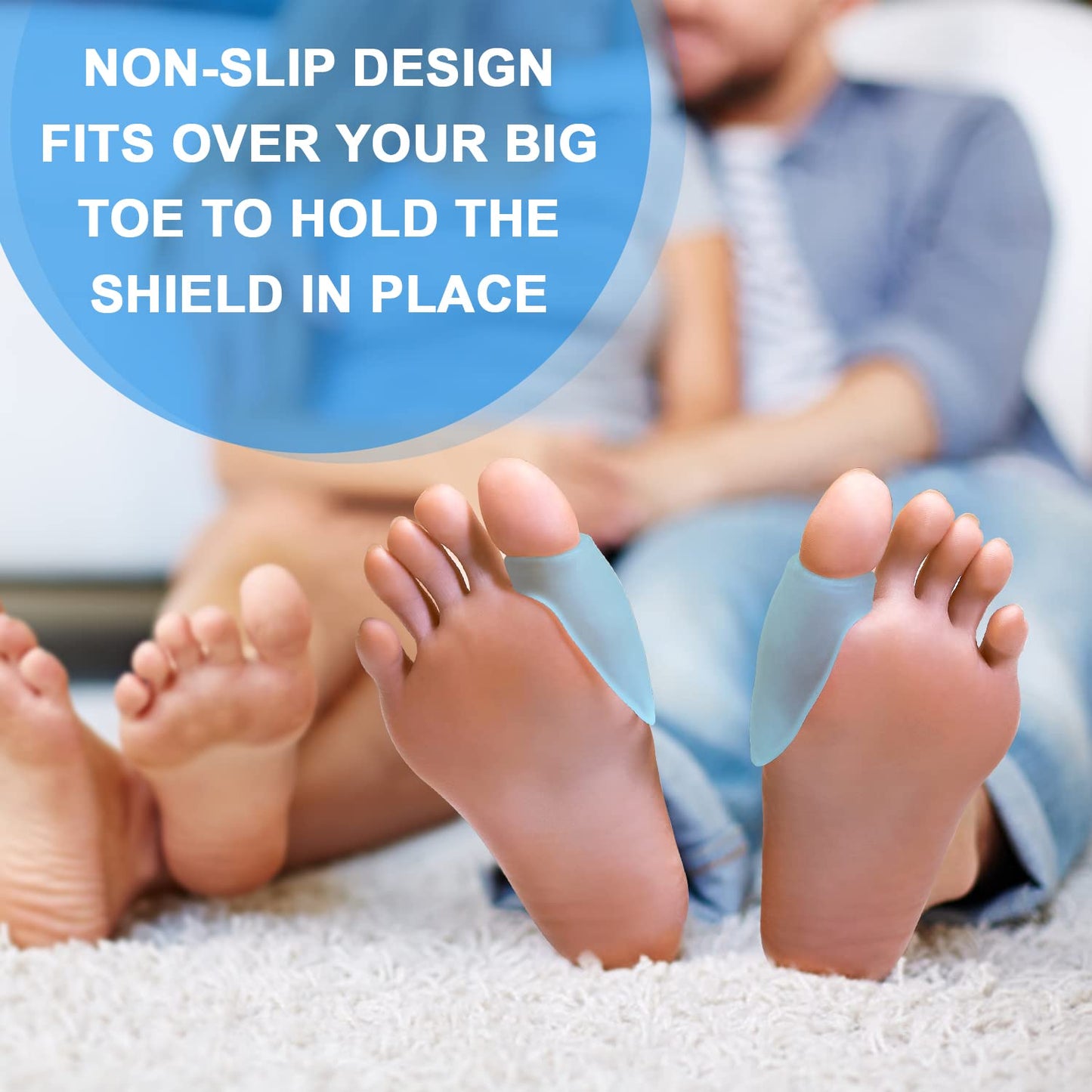 Gel Bunion Protector Shield, 12 Pack of Bunion Pads and Cushions, Bunion Guard for Big Toe, Relieve Foot Pain from Friction, Rubbing and Pressure (FSA or HSA Eligible) - Blue