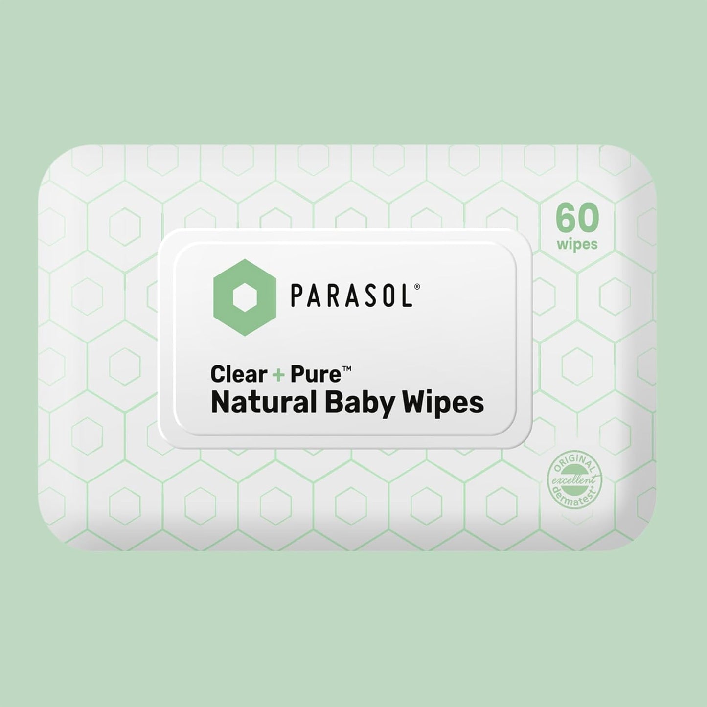 Parasol Clean+Pure Natural Baby Wipes, 99.9% Reverse-Osmosis Water, pH Balanced, Hypoallergenic Wipes, Plant Based, Alcohol-Free and Perfect for Sensitive Skin, 600 Count (10 Packs of 60)