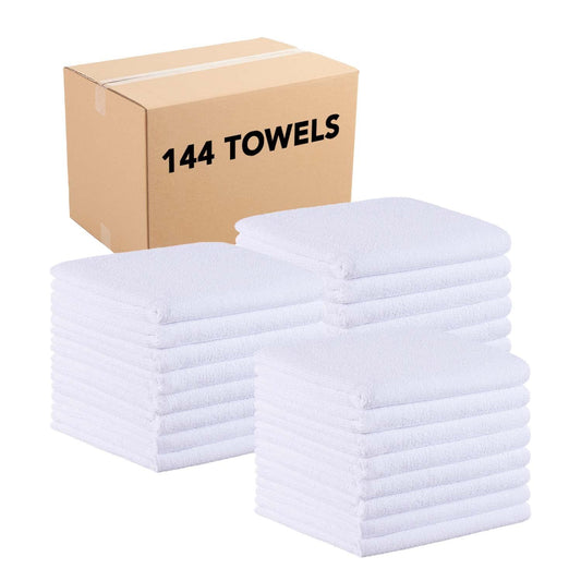 Arkwright Bleach Proof Salon Towels Bulk - Case of 144 - Ultra Soft, Gentle Microfiber, Highly Absorbent & Quick Dry Spa Facial Towel for Hair Stylist, Nail Shop, and Esthetician, 16 x 27 in, White