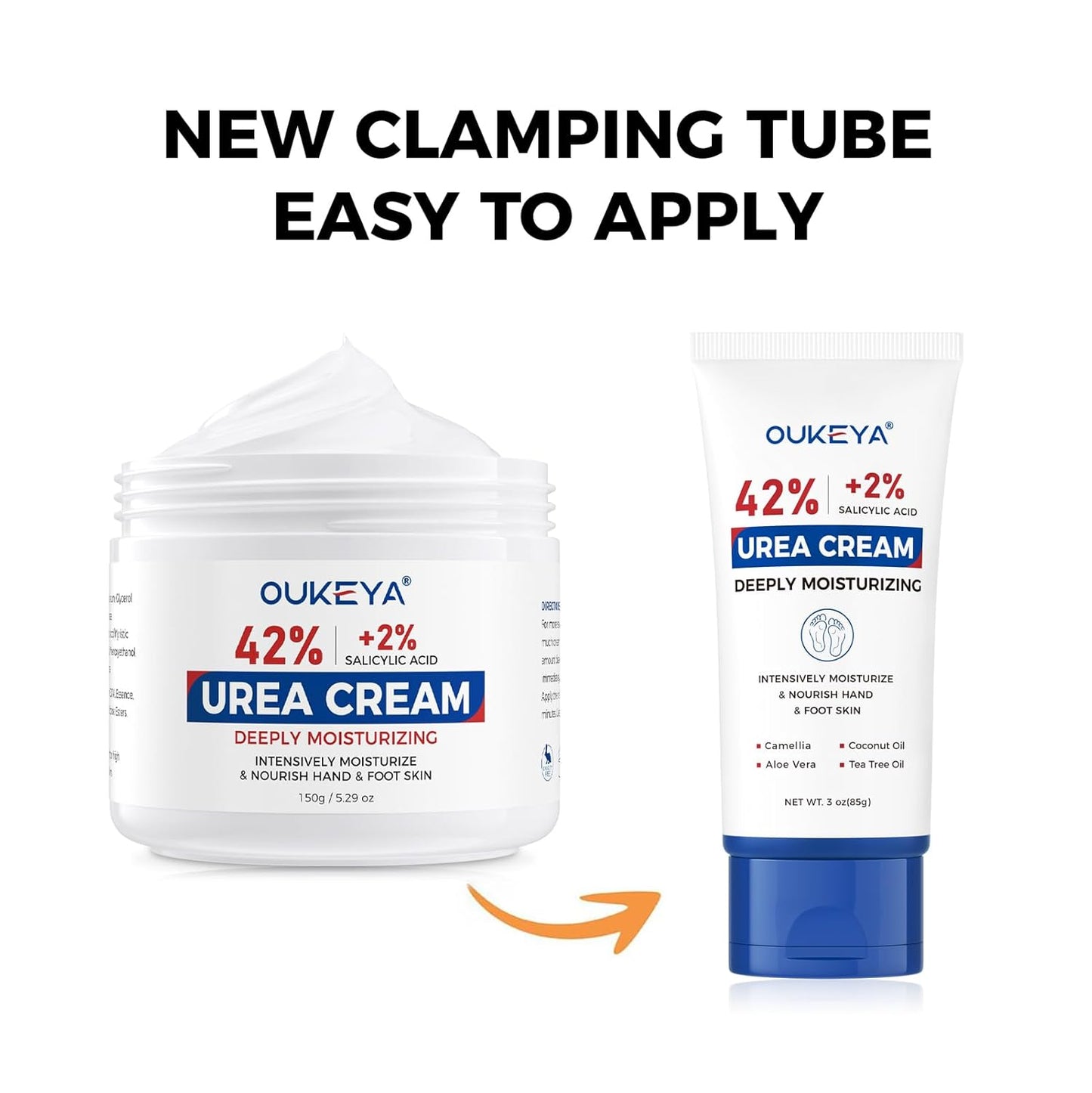 OUKEYA 2 Pack Urea Cream 42 Percent with 2% Salicylic Acid Tube 3 Oz