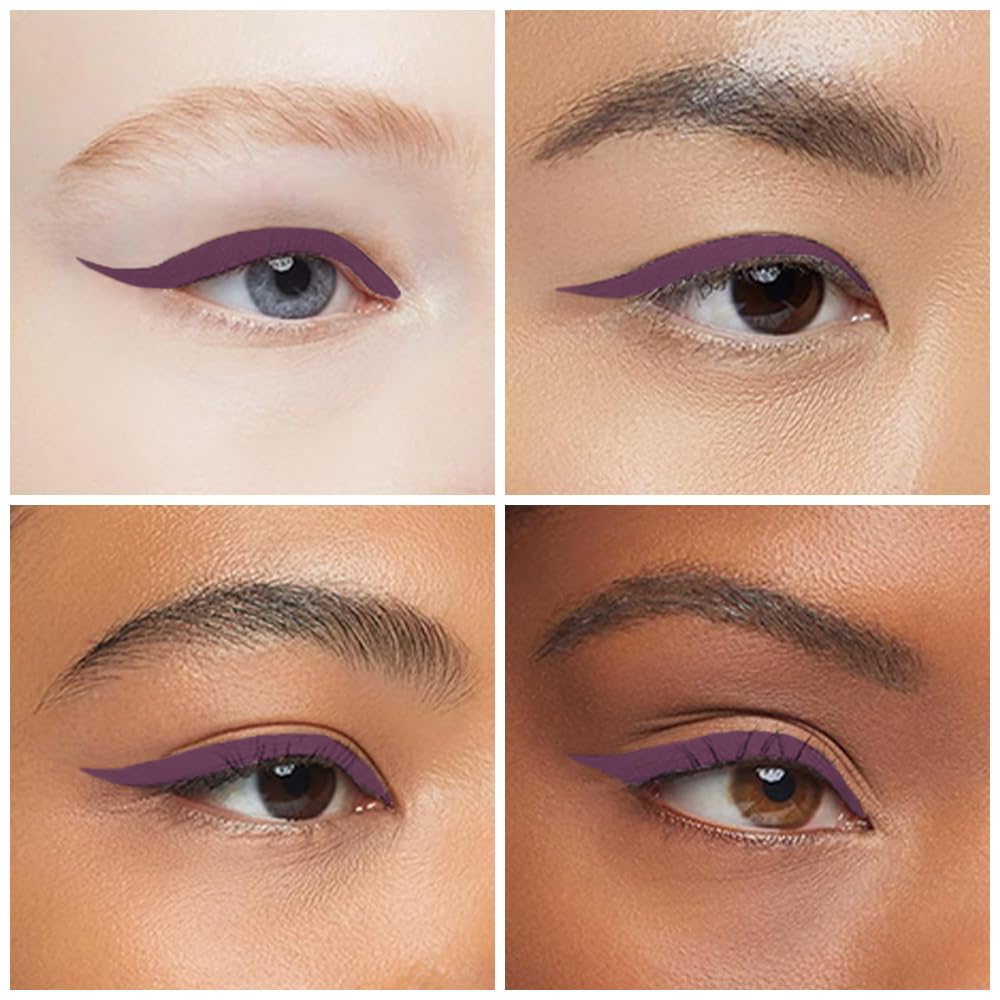 evpct 1Pcs Dark Purple Gel Eyeliner Pencil Eye Black Face Paint Stick Makeup Set Waterproof Matte Cream Crayon Eyeliner Pencil Set Cat Eye Liners Eyeshadow Guide delineador de ojos contra el agua