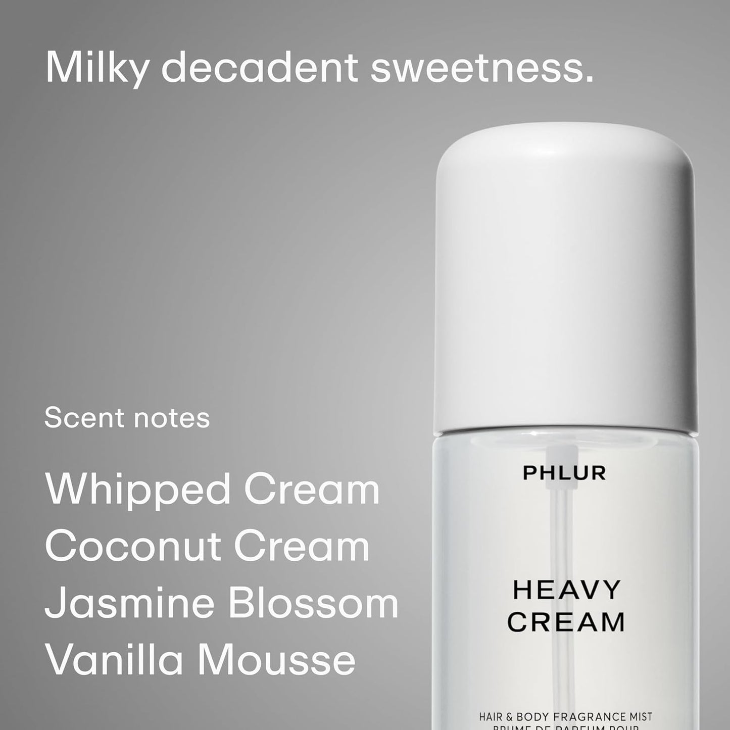 PHLUR Decadent Layering Set - Travel Size Body Mist Gift Set - Vanilla Smoke, Vanilla Skin, & Heavy Cream - Travel Size Hair and Body Fragrance Mist Trio (3 x 3 fl oz)