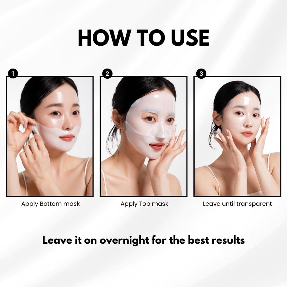 Korean Collagen Face Mask Overnight 2+2 EA Luxury Skin Care (AntiWrinkle, Vegan Mucin) (Sampler 4)