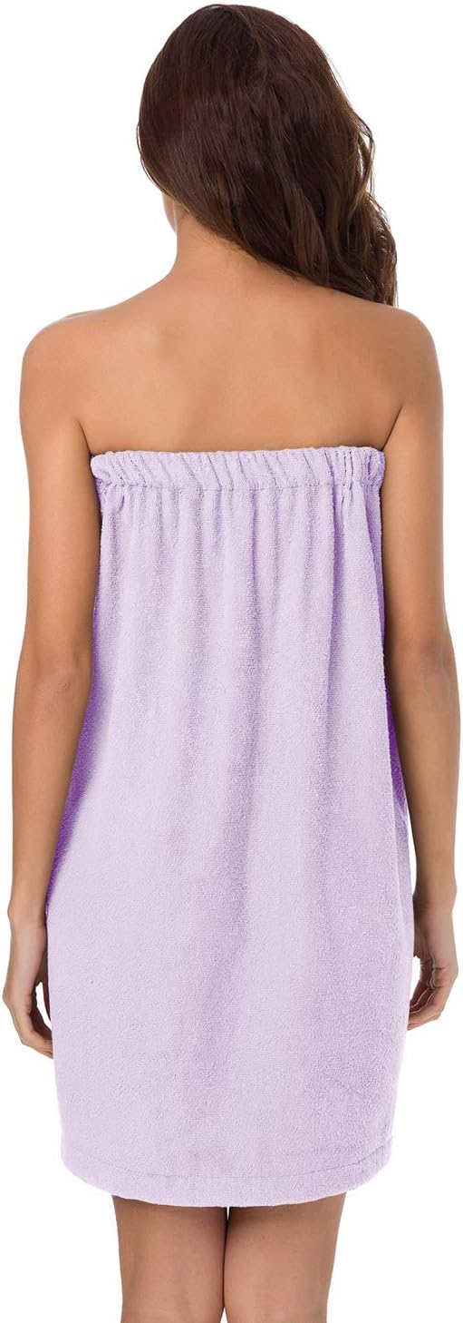 SIORO Women Bath Towel Wrap Robe, Soft Cotton Terry Spa Cloth, Plush Adjustable Closure for Shower, Travel, Pool, Gym