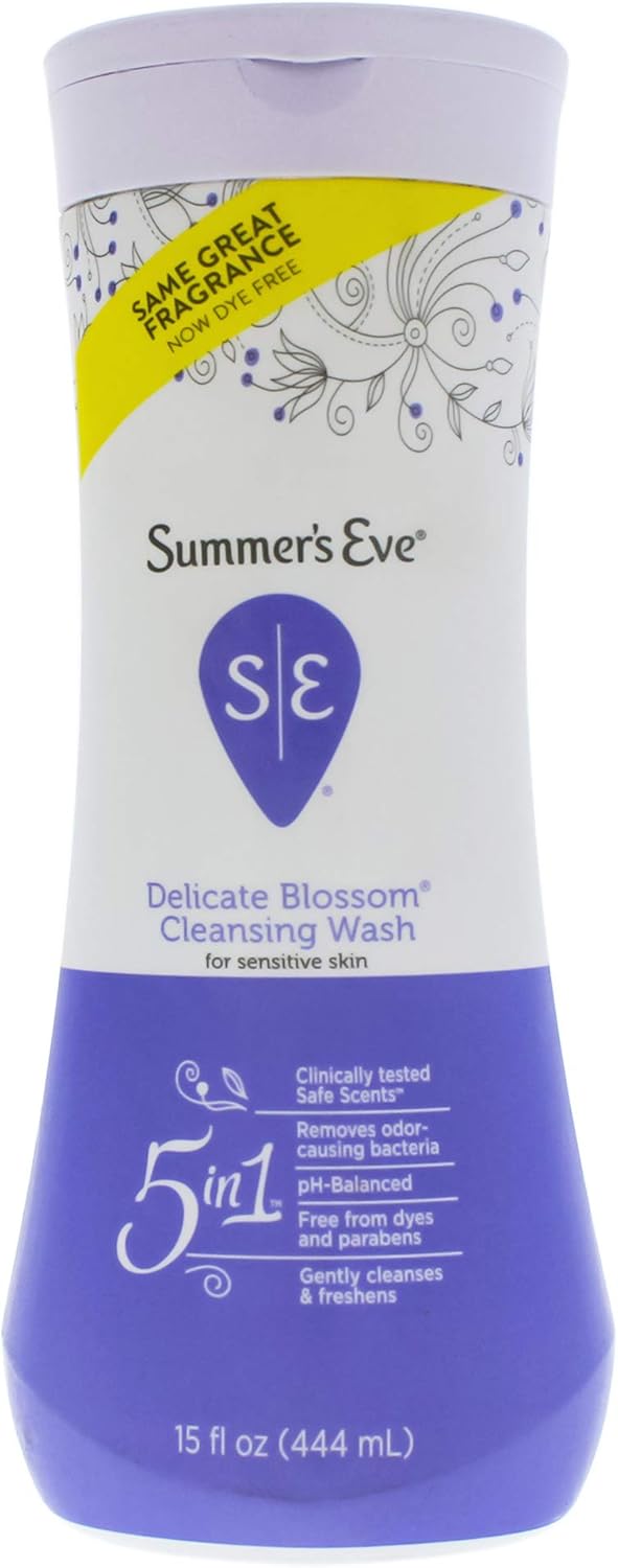 Summer's Eve Delicate Blossom Daily Refreshing All Over Feminine Body Wash, Removes Odor, Feminine Wash pH Balanced, 15 fl oz (Pack of 2)