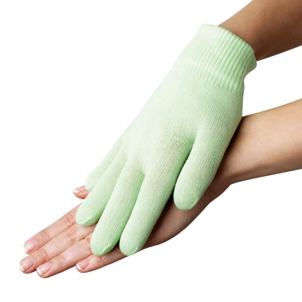 Green Moisturize Soften Repair Cracked Skin Moisturizing Treatment Gel Jojoba Oil Vitamin E SPA Gloves 1Pair