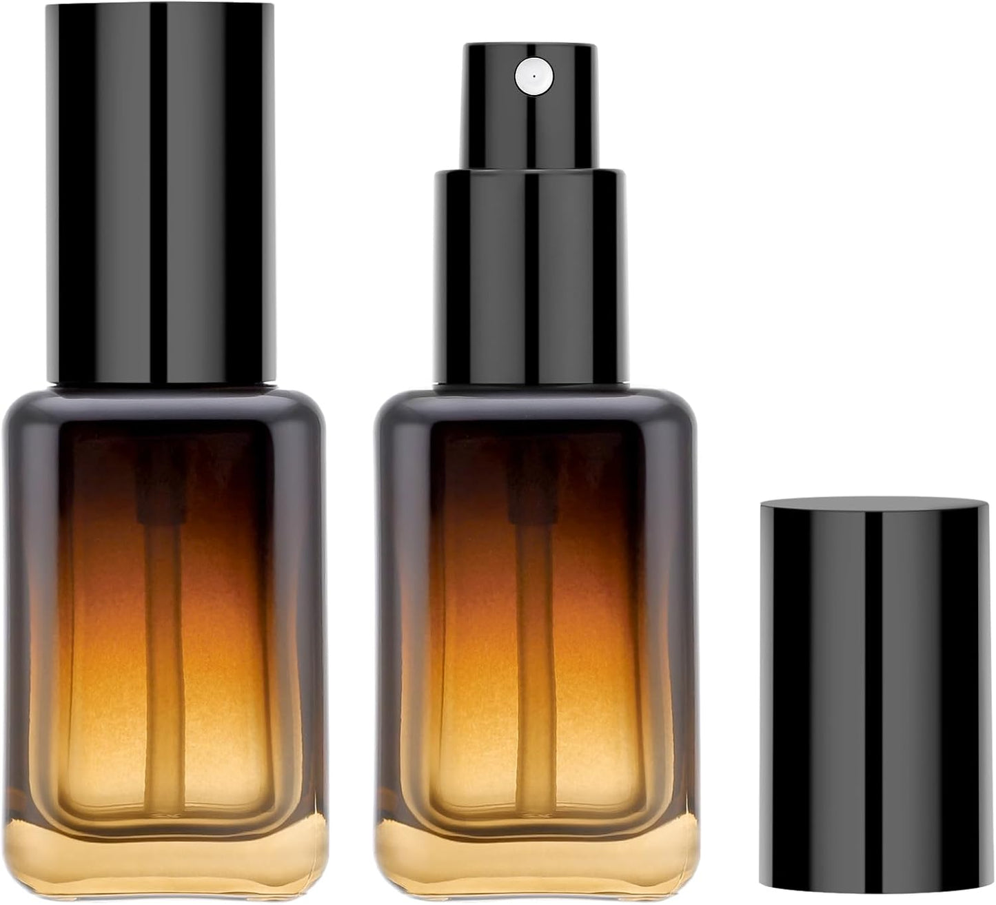 Segbeauty 1oz Fine Mist Amber Glass Spray Bottles, 2pcs Small Travel Size Spray Bottle Refillable Liquid Containers, 30ml Mini Glass Cosmetic Bottles for Travel, Empty Perfume Bottle Atomizer Sprayer