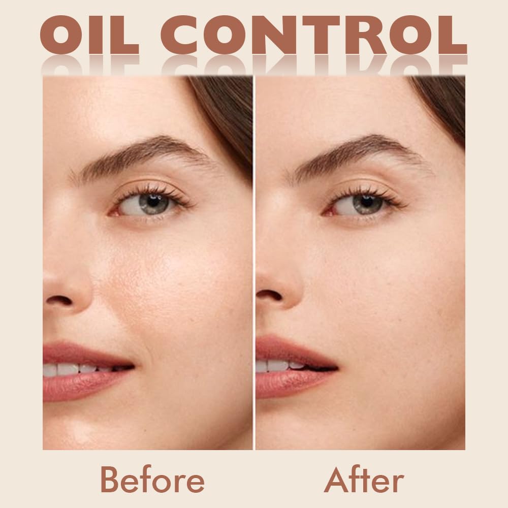 Oil Control Matte Perfection Face Powder Compact For Women, Matte Smooth Flawless Setting Powder Makeup, Polvo Compacto De Maquillaje, Waterproof Long Lasting, 0.35Oz (01 Classic Ivory)