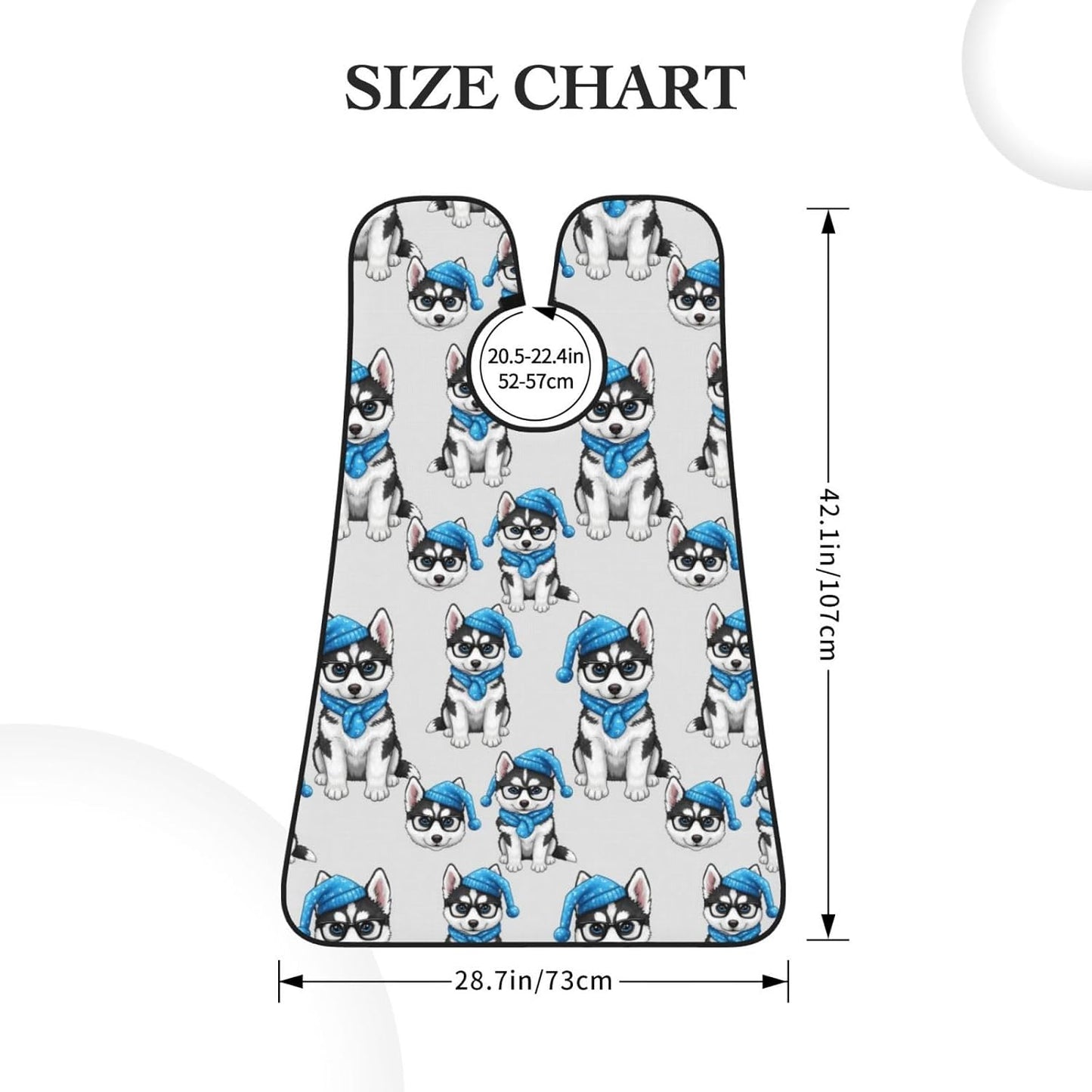 Men's Shaving Accessory Siberian Husky Puppy Dog, Waterproof Beard Apron with Hair Catcher & Suction Cups