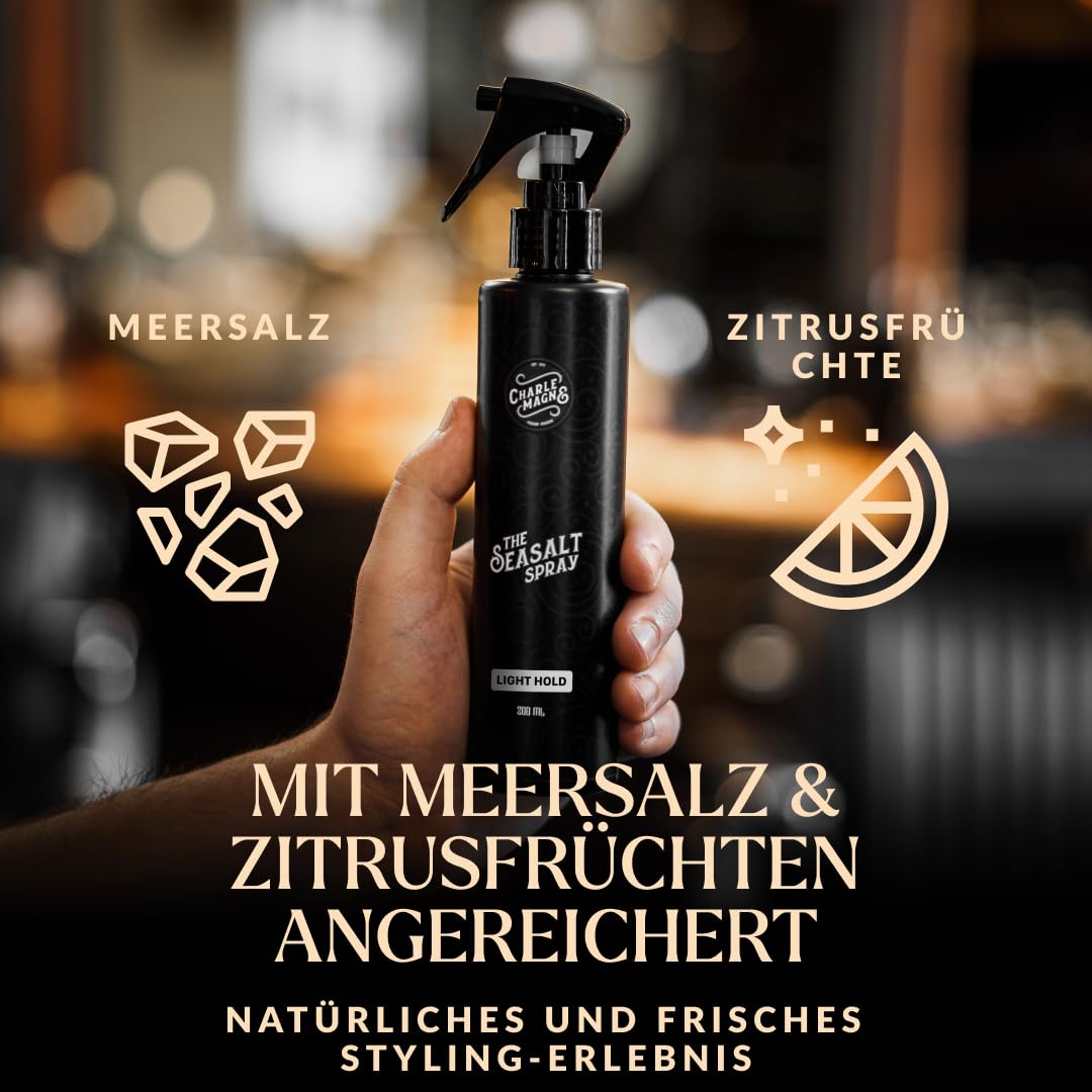 Sea Salt Spray for Men - Salt Water Texture & Volume Spray for Men’s Beach Waves & Curls with Heat Protection 200 ml - Made in Germany (6.76 Fl Oz, Light Hold (Pack of 1))