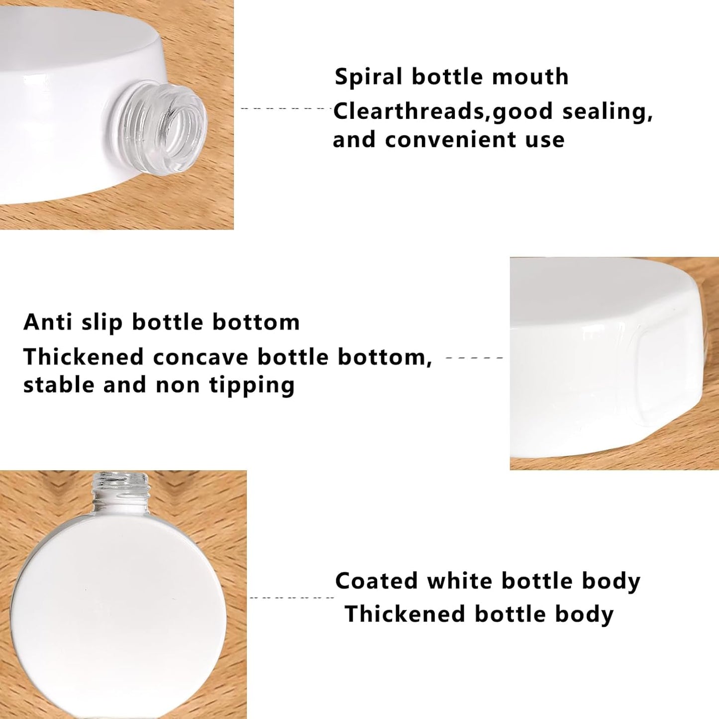 6Pcs 2 oz White Glass Dropper Bottles for Essential Oils,60ml flat round perfume bottle with Eye Droppers,for Essential Oils,Perfumes, Serums - Leakproof for Travel (White)