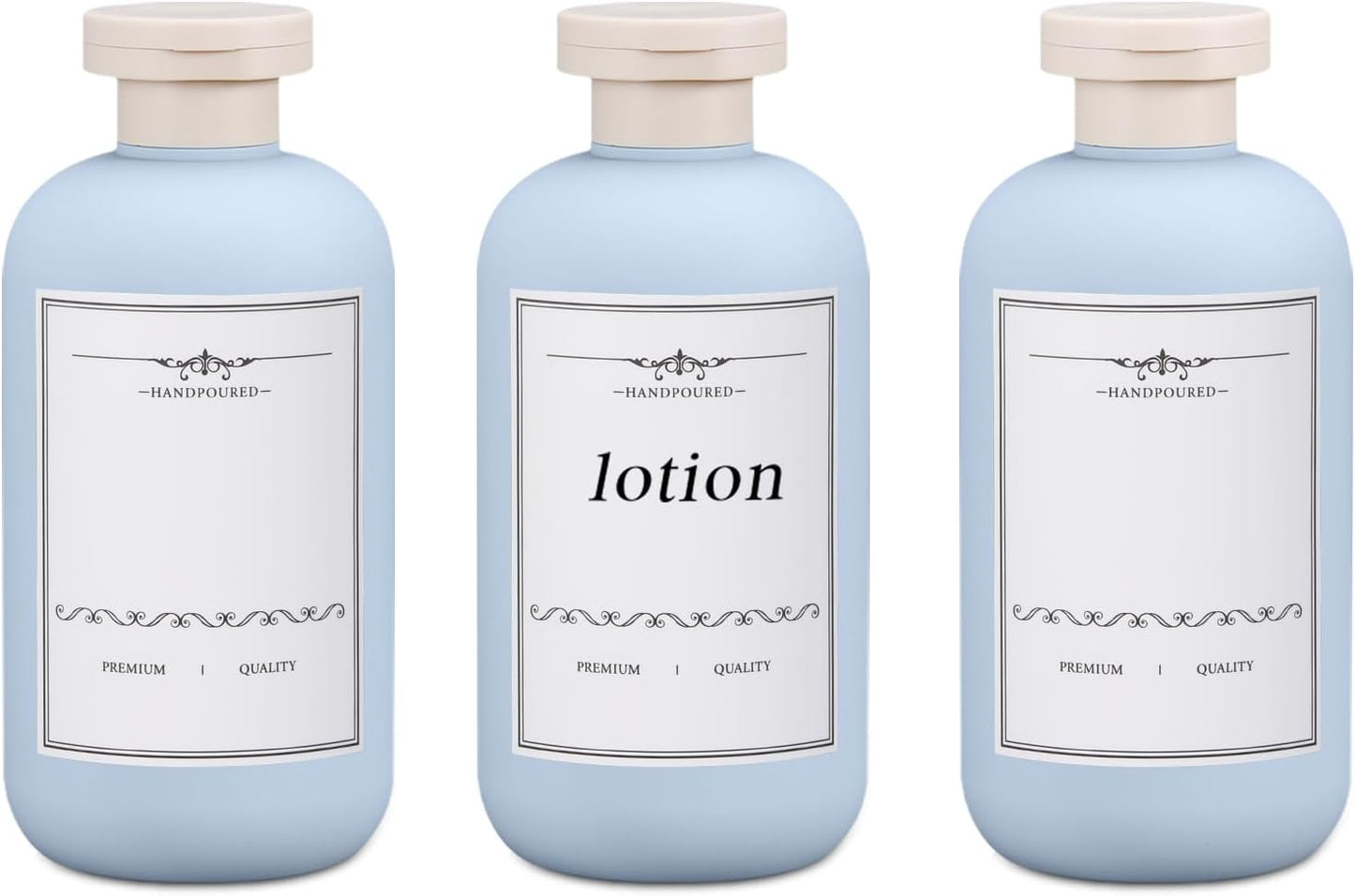 6.8oz Travel Bottles for Toiletries, Empty Plastic Squeeze Bottles with Flip Cap, Lotion Container for Toiletries Travel Size Shampoo and Conditioner (3 pack, bule)