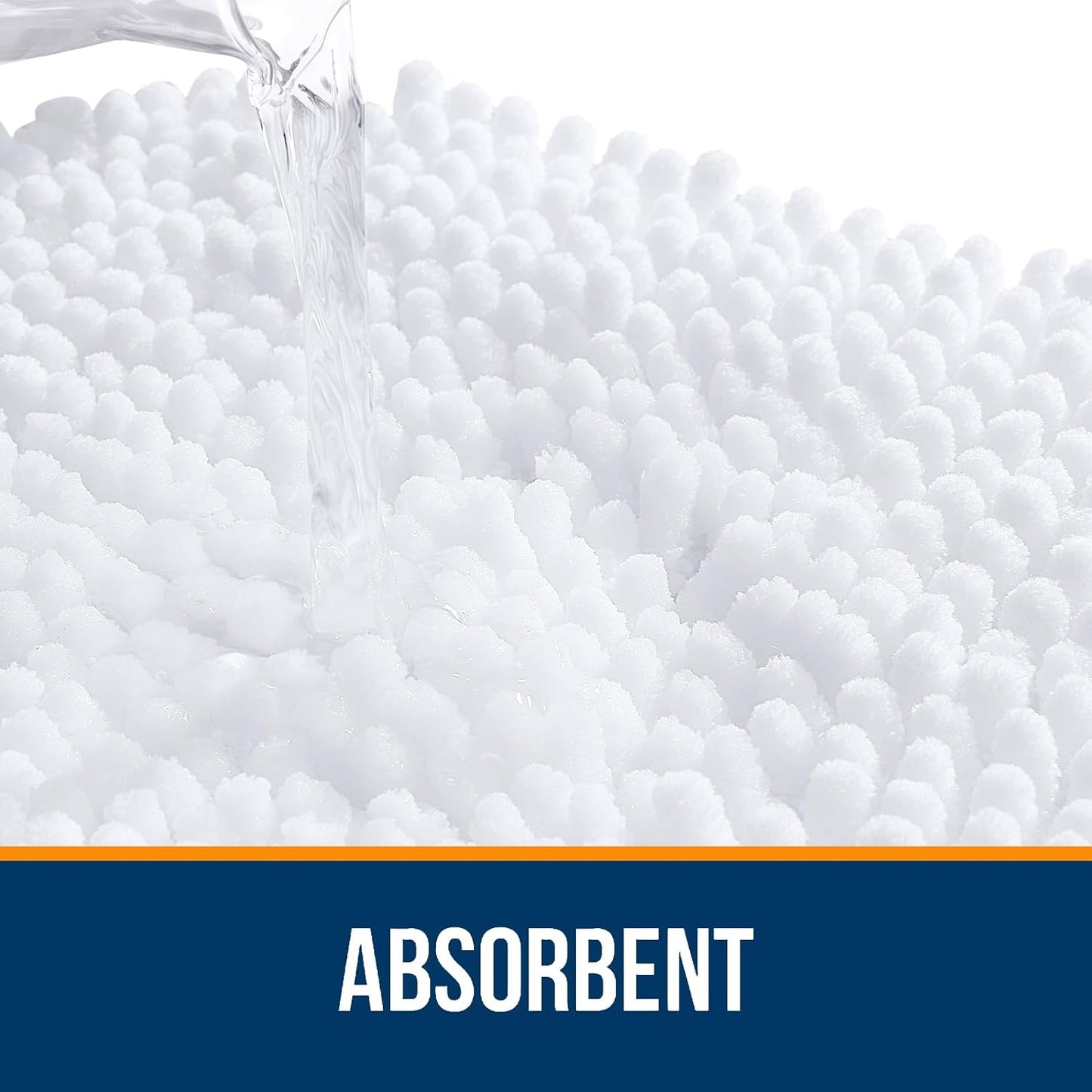 OLANLY Bathroom Rugs 45x27, Extra Soft Absorbent Chenille Bath Rugs, Rubber Backing Quick Dry, Machine Washable Bath Mats for Bathroom Floor, Tub and Shower, Home Decor Accessories, White