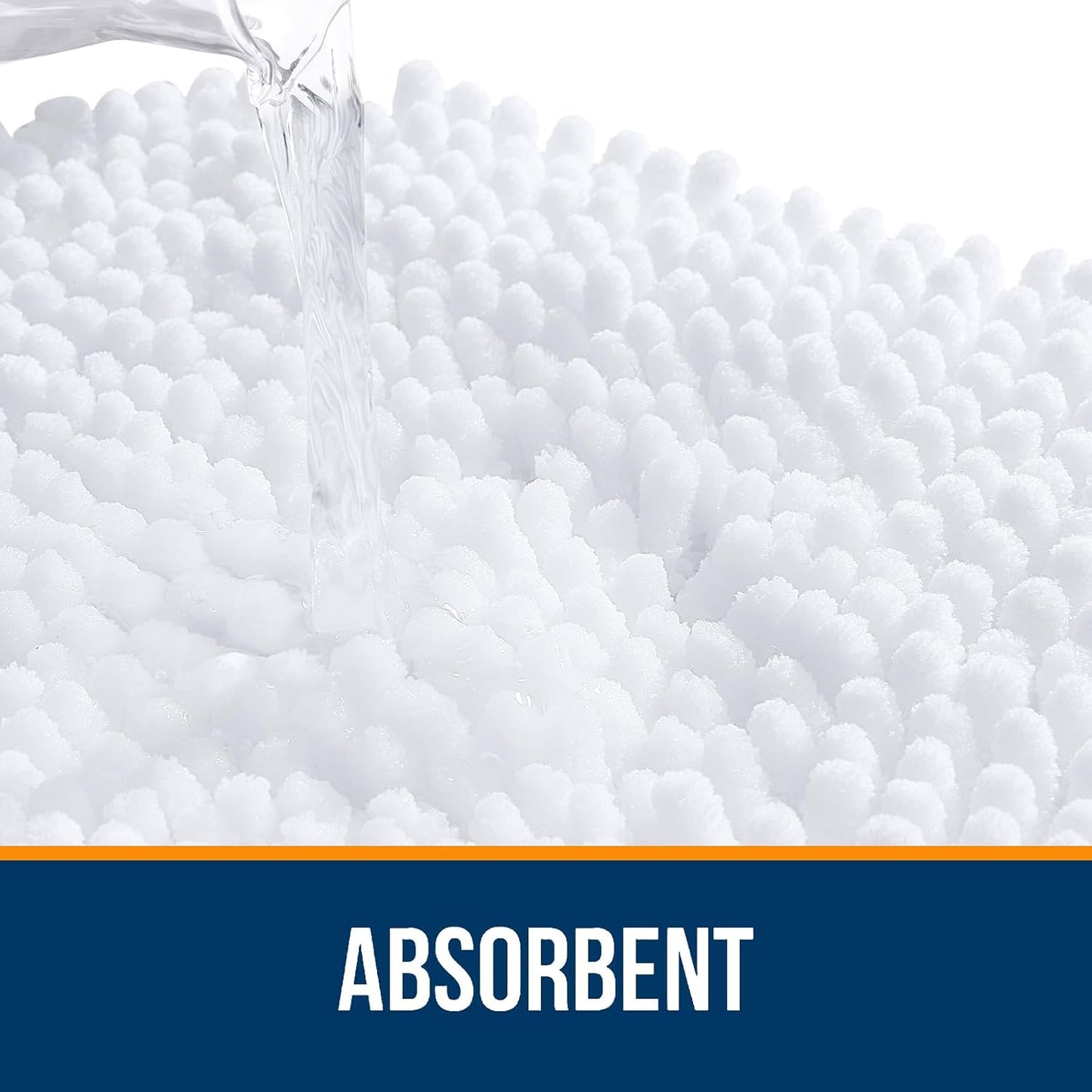 OLANLY Bathroom Rugs 59x35, Extra Soft Absorbent Chenille Bath Rugs, Rubber Backing Quick Dry, Machine Washable Bath Mats for Bathroom Floor, Tub and Shower, Home Decor Accessories, White