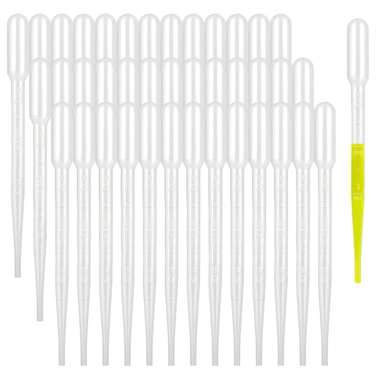 moveland 3ml Disposable Plastic Transfer Pipettes, Calibrated Dropper Suitable for Science Laboratory, DIY Art (300)