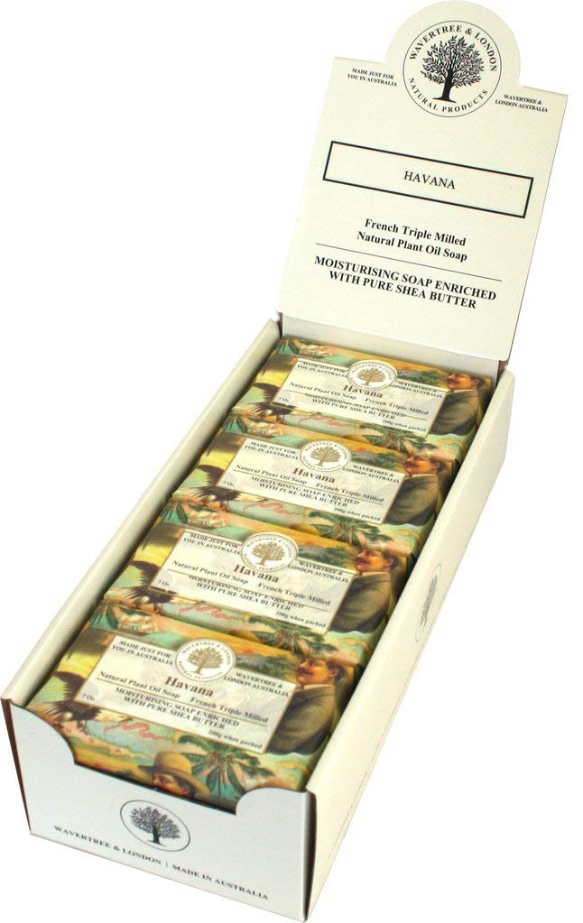 Wavertree & London Havana Scented Natural Soap (8 Bars), 7oz Moisturizing French Triple Milled Soap Bars enriched with shea butter - Pure Plant Oil Bath & Body Bars for All Skin Types