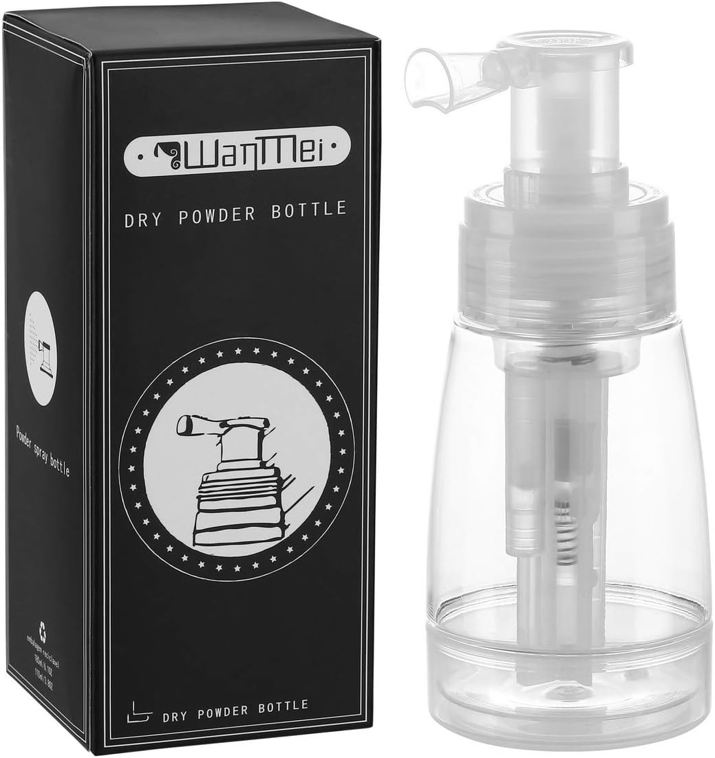 Aethland Powder Spray Bottle for Dry Shampoo, Talc and Powder Applying Bottle, Refillable Hair Fiber Applicator for Hair Salon, Cleaning, Plants, Misting & Skin Care (180ml)