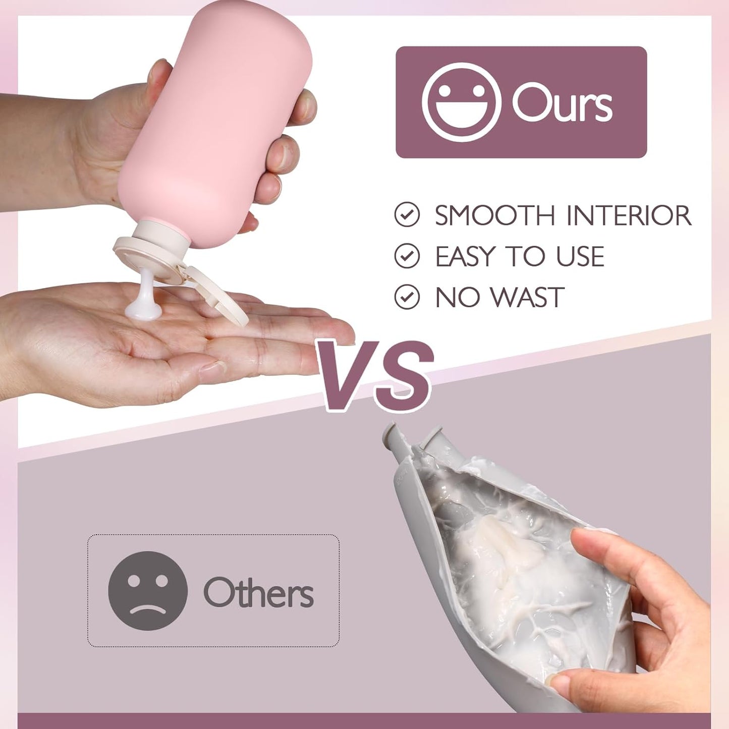 ASEVAT 10 oz Plastic Squeeze Bottle for Lotion, Plastic Empty Shampoo Conditioner Container, Plastic Travel Size Toiletries Bottles for Shampoo, Lotion, Cream and Liquids (3 Pcs