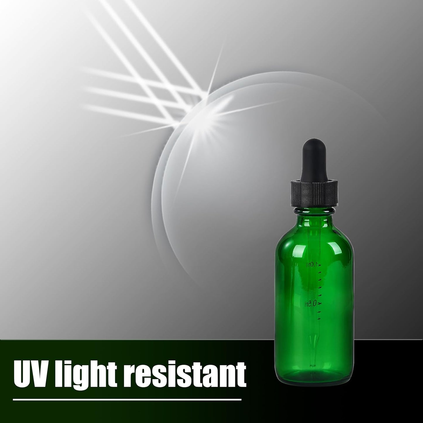 48 Pcs, 2oz Glass Dropper Bottle, Leakproof Tincture Bottles with Dropper, Green Reusable Eye Dropper Bottle, for All Kinds of Liquids (Green, 2oz-48pcs)