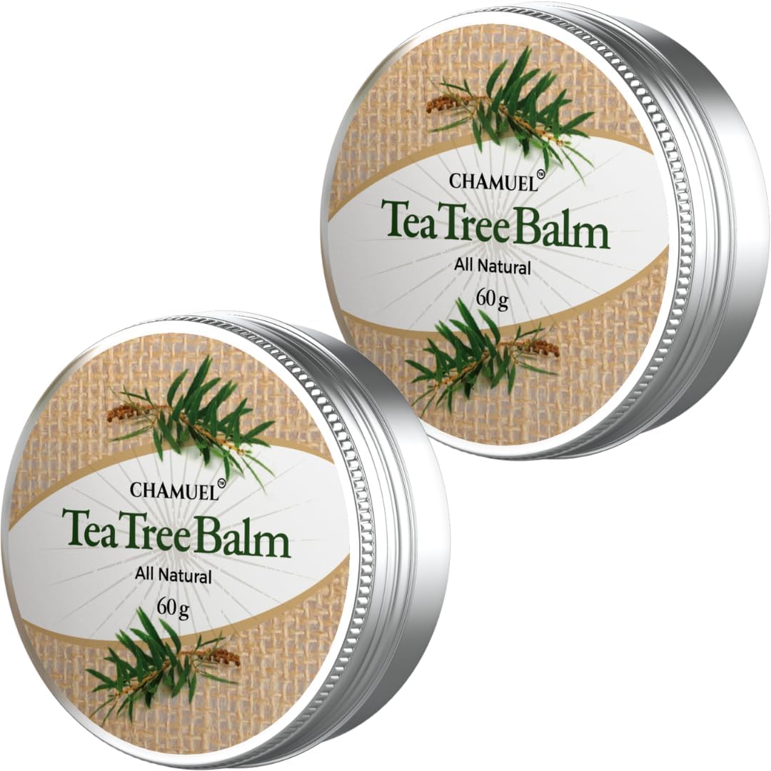 Tea Tree Oil Balm- All Natural | Great Cream for Soothing Eczema, Cracked Foot, Rashes, Jock Itch, Bug Bites, Folliculitis, Acne, Itchy Skin, Cuticles, Psoriasis, Saddle Sores- For Women & Men, 2-Pack