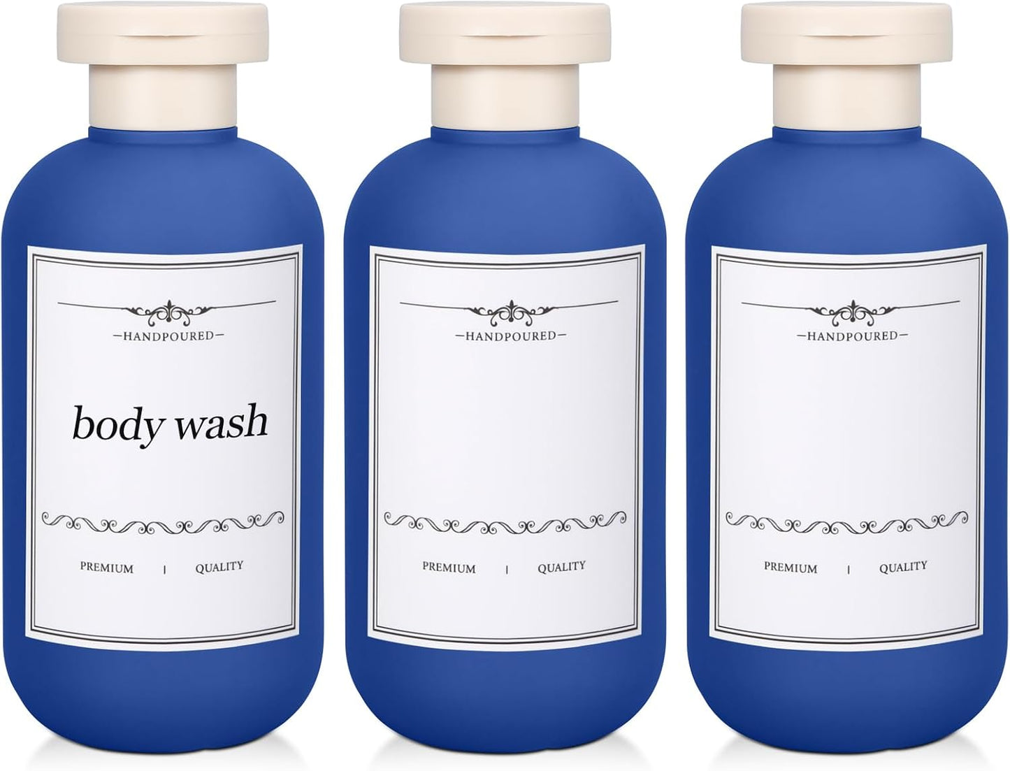 3 PACK Travel Shampoo Bottle, Empty Plastic Squeeze Bottles 6.8oz with Flip Cap, Lotion Container for Toiletries Travel Size Shampoo and Conditioner