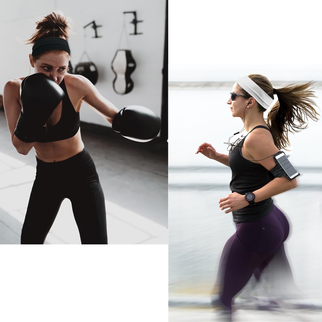 Headbands For Women 12 Pack Sweat Headband Yoga Black White Elastic Head Bands Women’s Hair Band Workout Hairbands Accessories