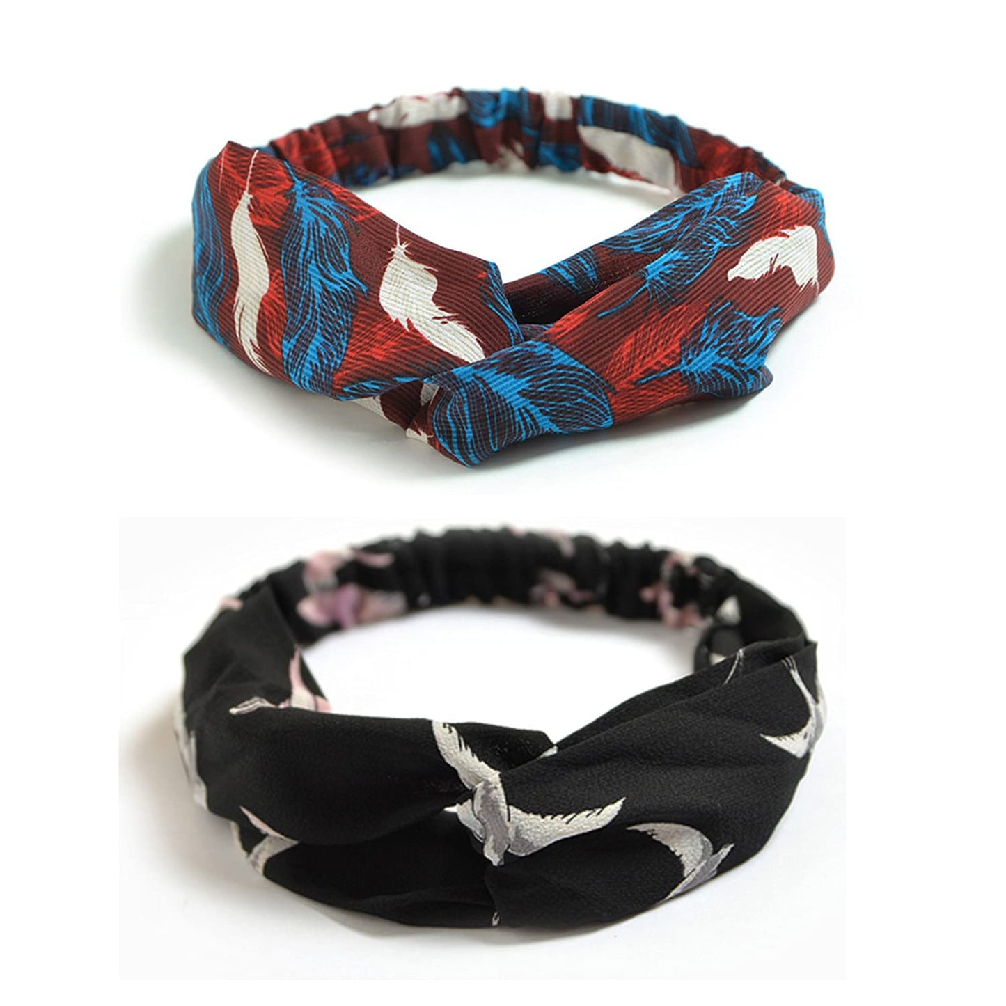 DRESHOW 10 Pack Boho Headbands for Women Girls Criss Cross Elastic Hair Band Twisted Head Wrap Floral Hair Accessories