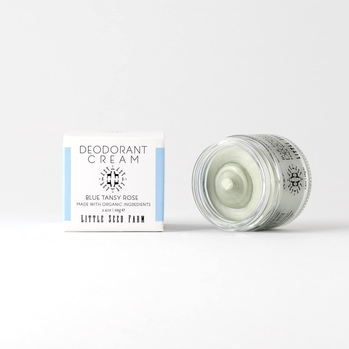 Little Seed Farm All Natural Deodorant Cream - Blue Tansy Rose - Aluminum Free Deodorant for Women or Men, Net Wt. 2.4oz | 68g