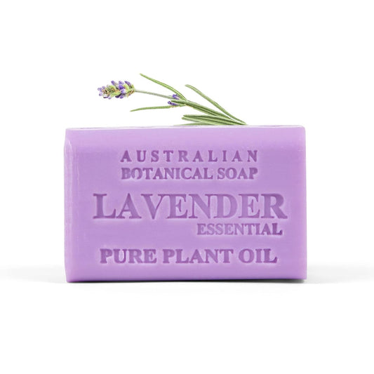 Australian Botanical Soap Lavender with Essential Oil 6.6 oz Triple Milled Luxury Soap Bar Enriched with Shea Butter, Pack of 1