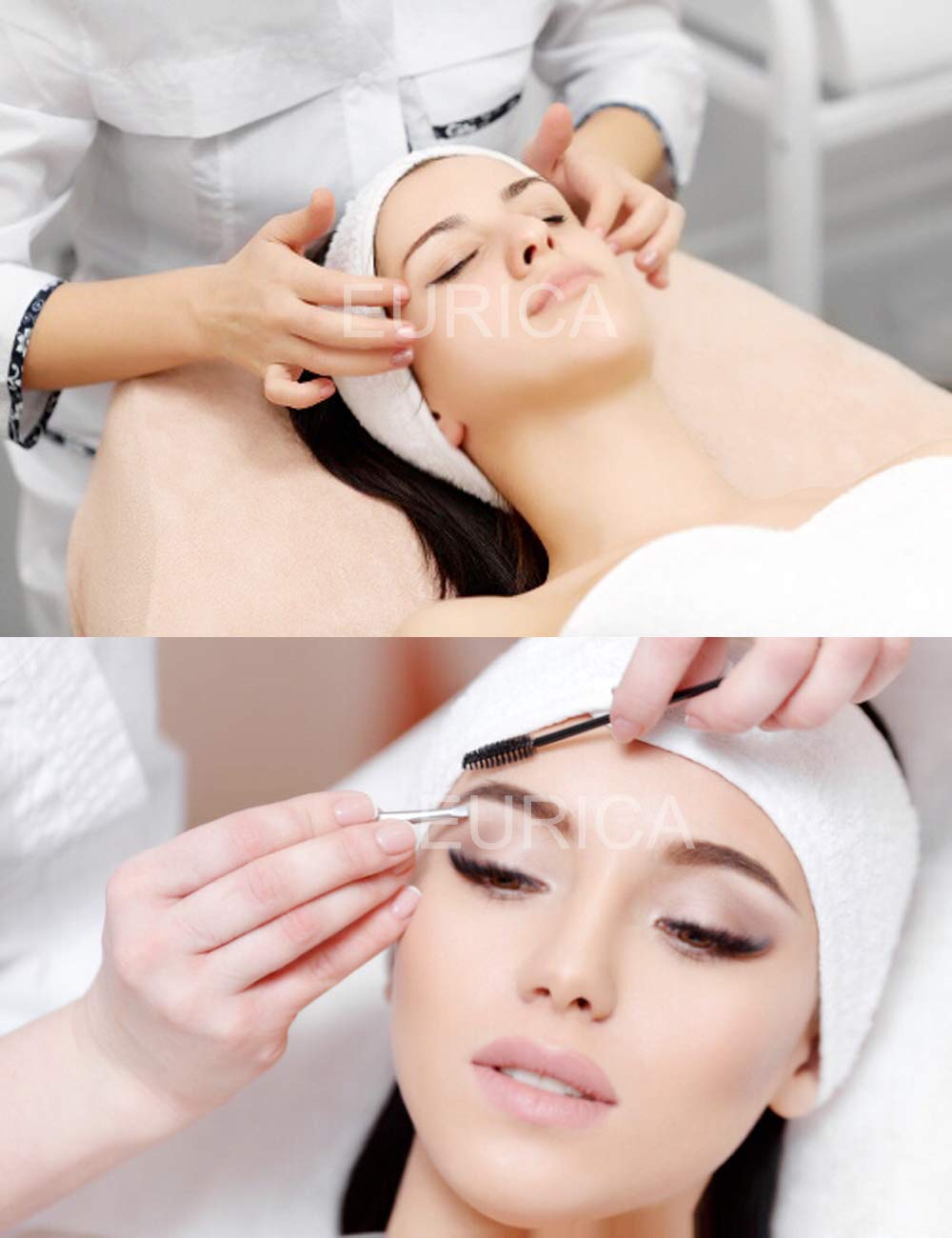 EUICAE Spa Headband Sweat Towel Wrap Non-Slip Stretchable Washable for Face Wash, Facial Treatment, Sports (White 5pcs)