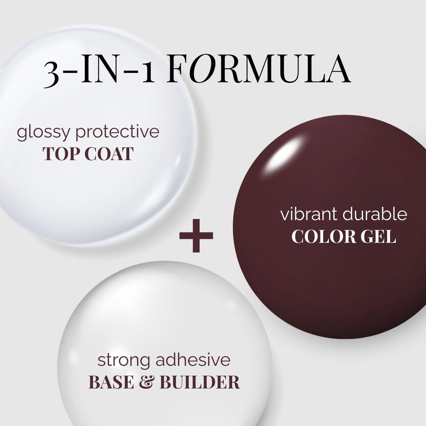 NAILOG One Step Gel Nail Polish 12ml Top Coat Color Gel Base 3-In-1 Formula Soak Off UV Gel Polish for Home DIY & Gifting | Grape