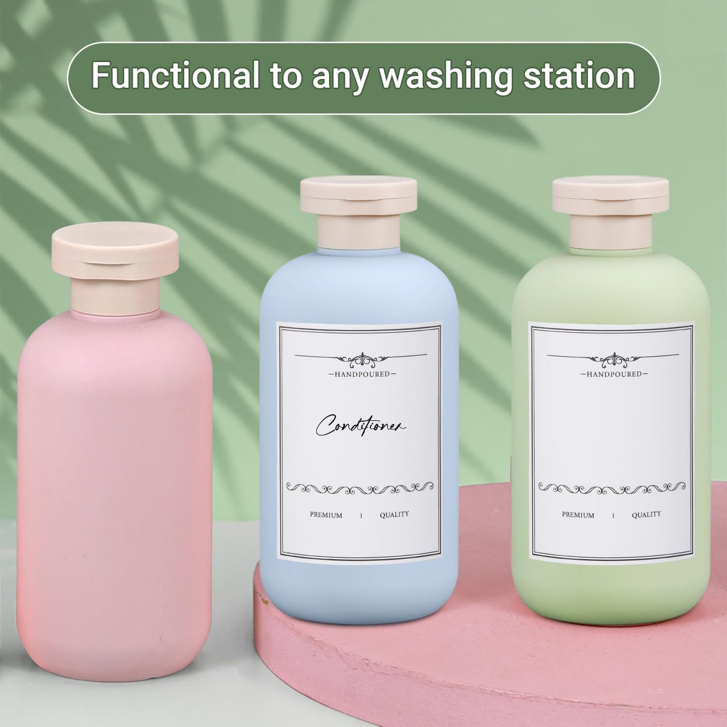 3 PACK Travel Shampoo Bottle, Empty Plastic Squeeze Bottles 6.8oz with Flip Cap, Lotion Container for Toiletries Travel Size Shampoo and Conditioner