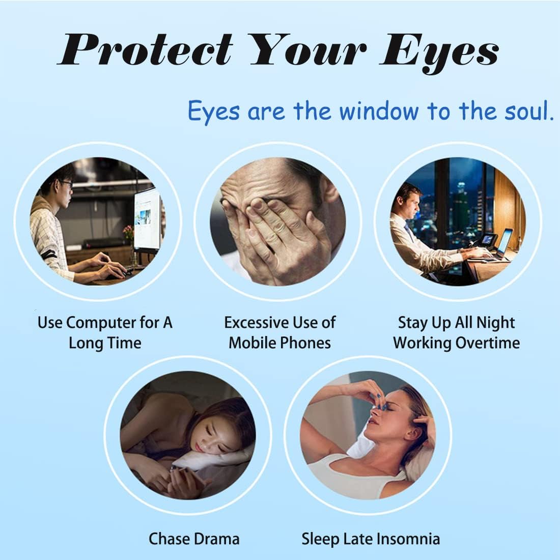 Cooling Eye Mask, Reusable Cold Eye Mask for Hot Cold Treatment for Eye Strain, Eye Swelling, Eye Redness, Puffy Eyes, Dark Circles, Smooth Fine Lines, and Eye Recover Surgery. 5 Packs