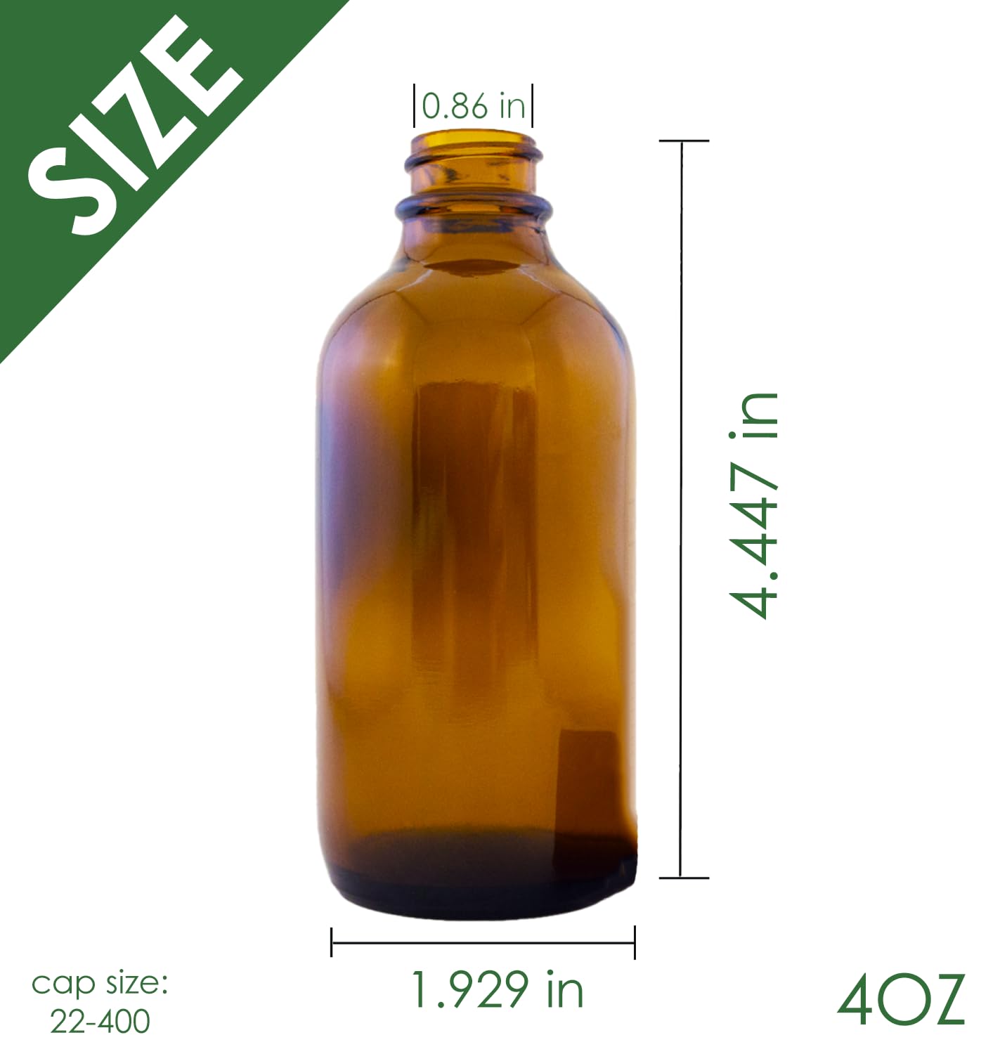 GreenHealth 4 fl oz Amber Glass Bottle with Glass Dropper (Single)